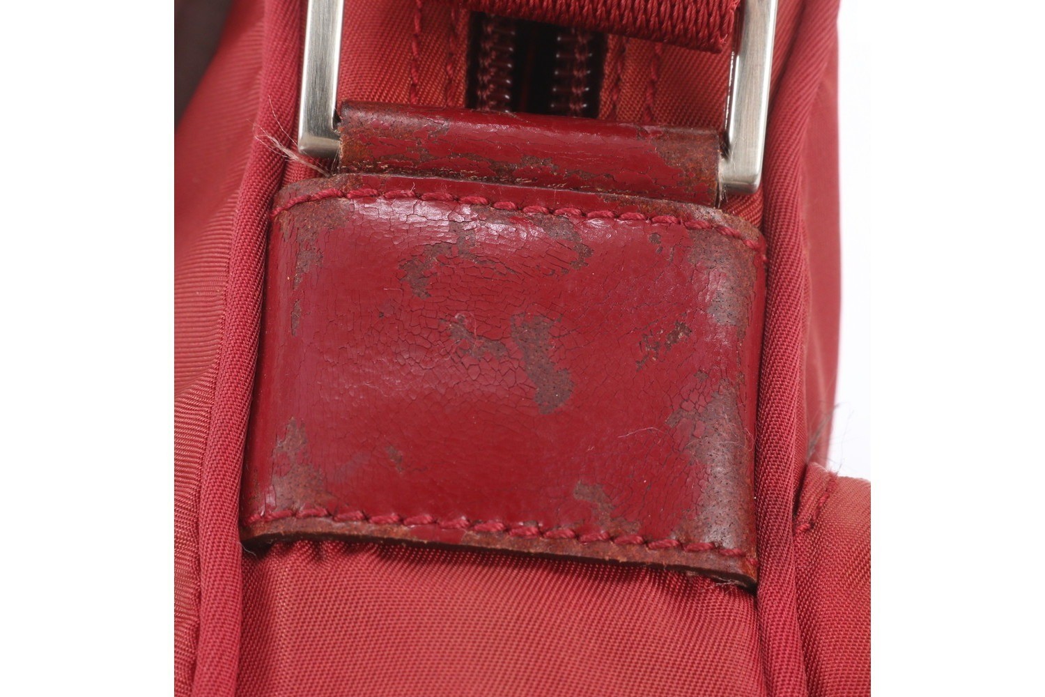 Tessuto Nylon Triangle Logo Leather Shoulder Bag — view 10