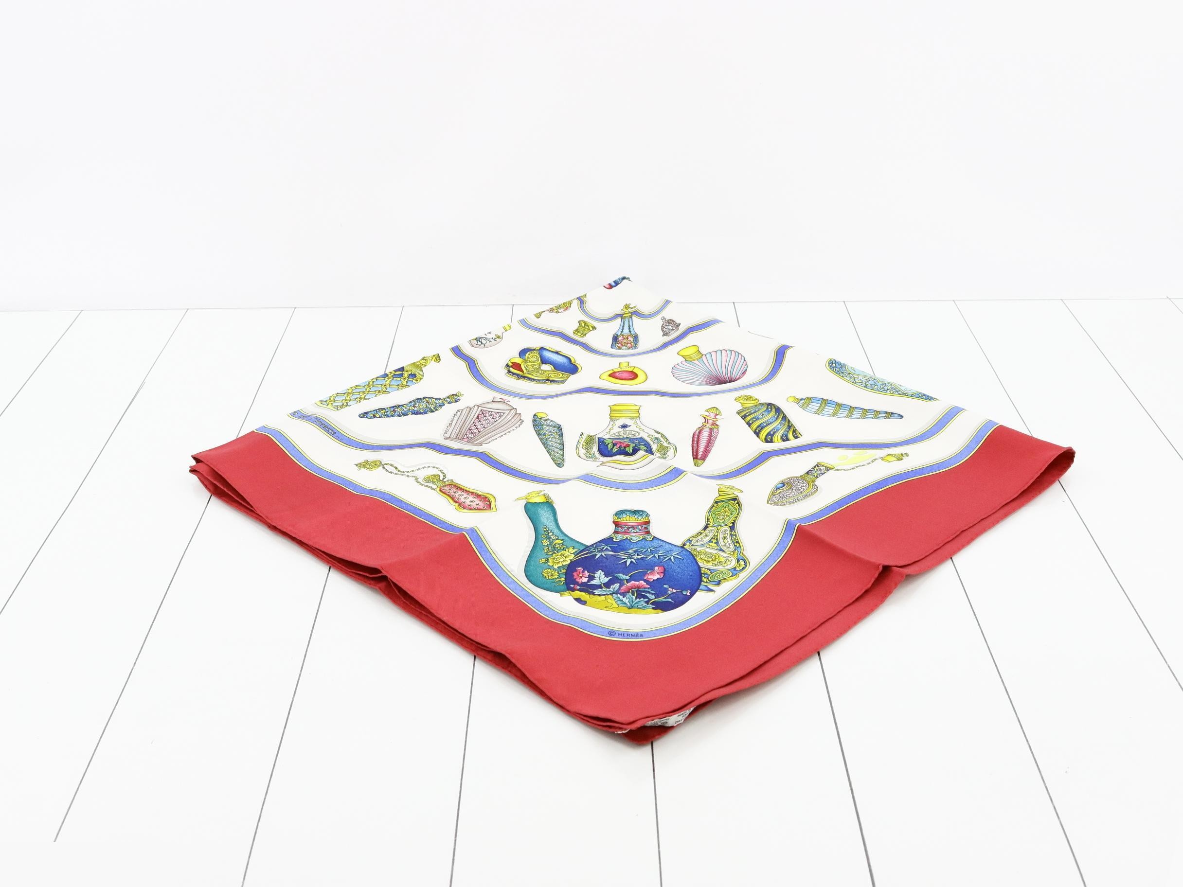 Scarf, Carre, 90, Red