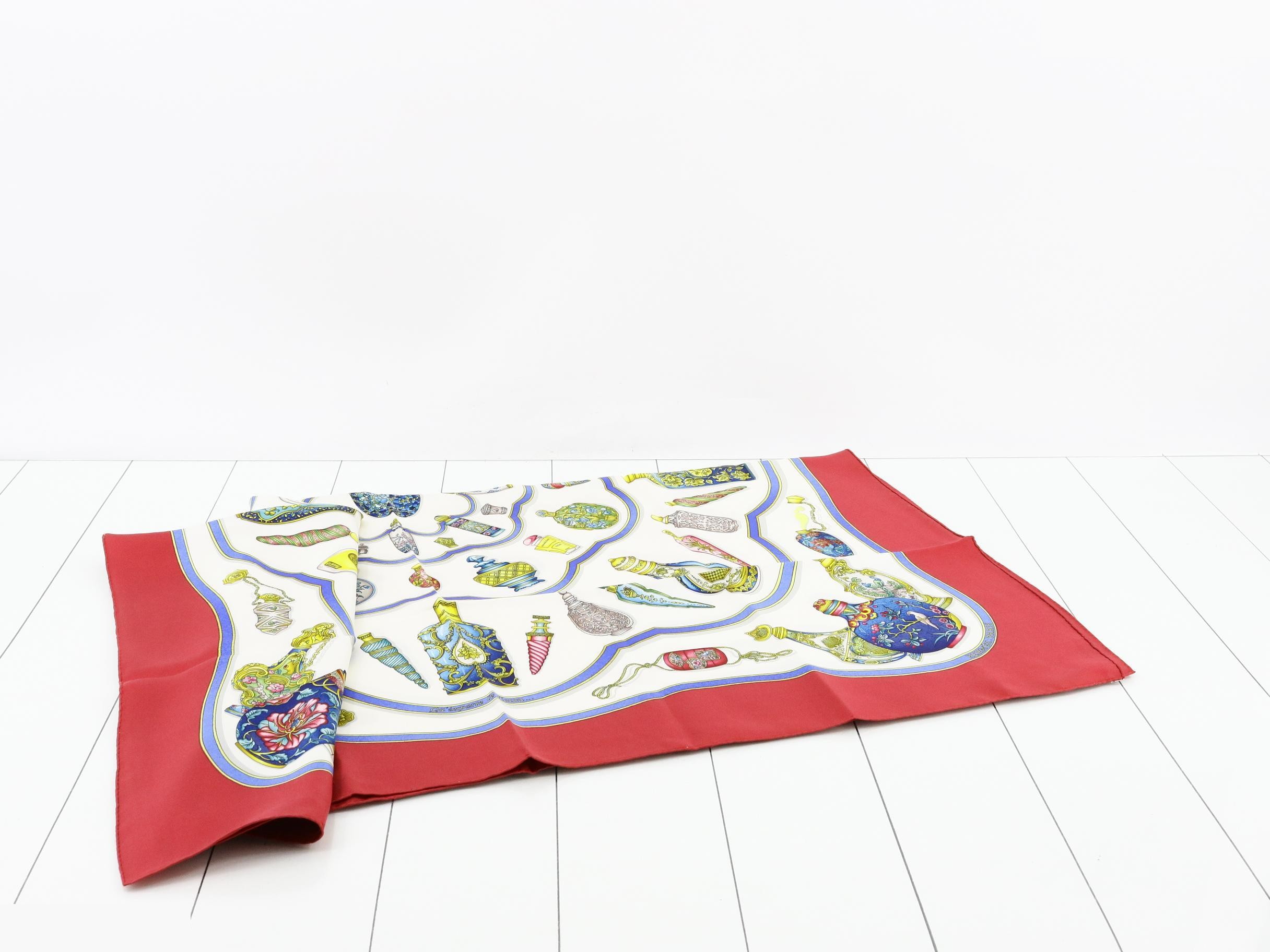 Scarf, Carre, 90, Red — view 3