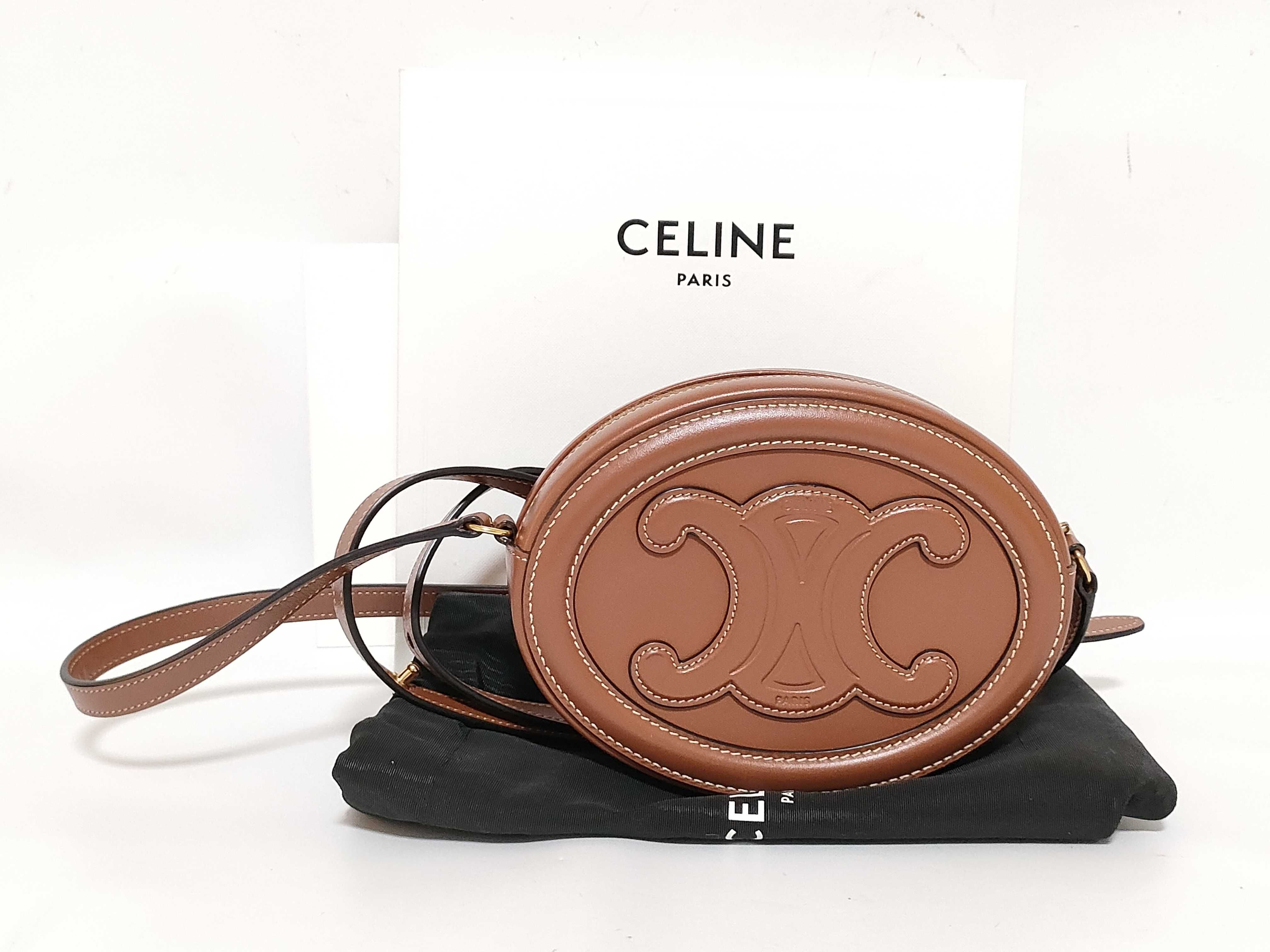 Oval Purse Cuir Triomphe Leather Shoulder Bag Brown Shoulder Bag