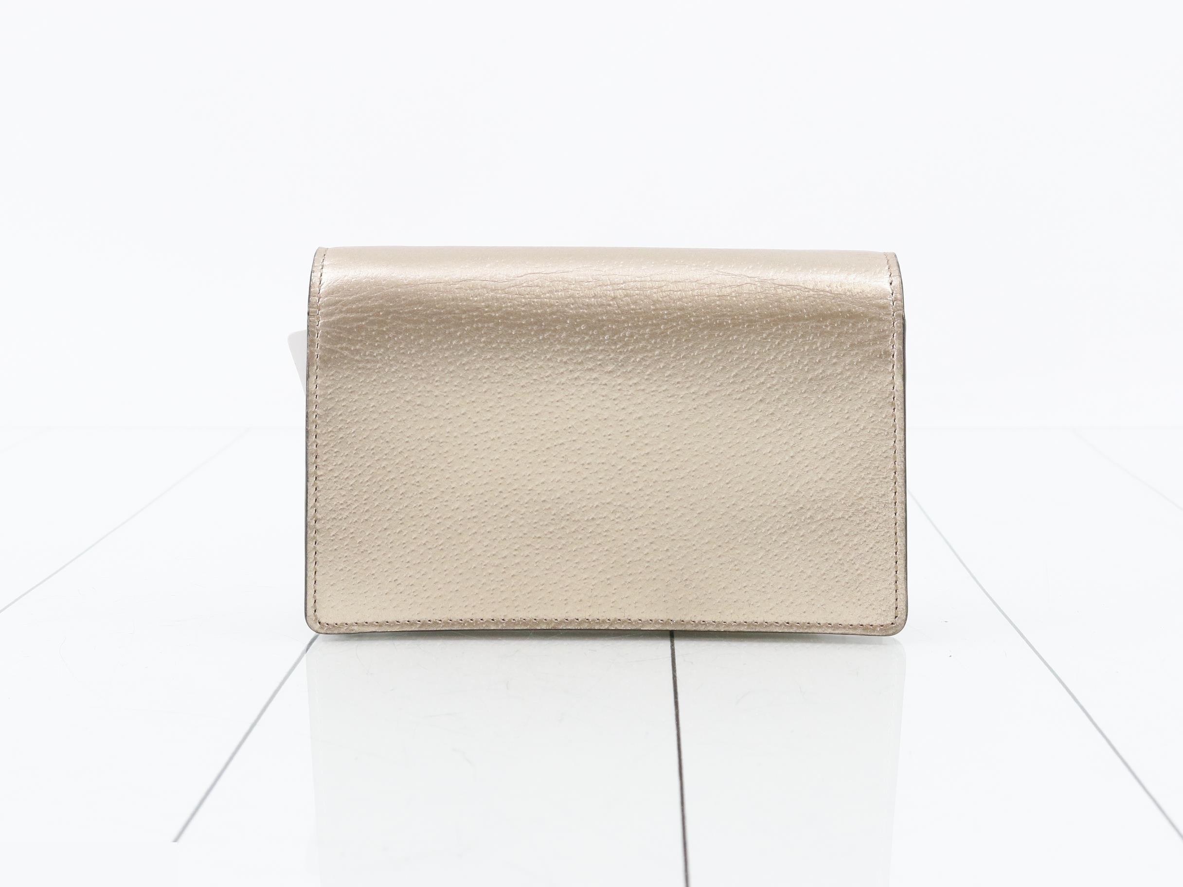 Leather chain shoulder bag, pink gold — view 2