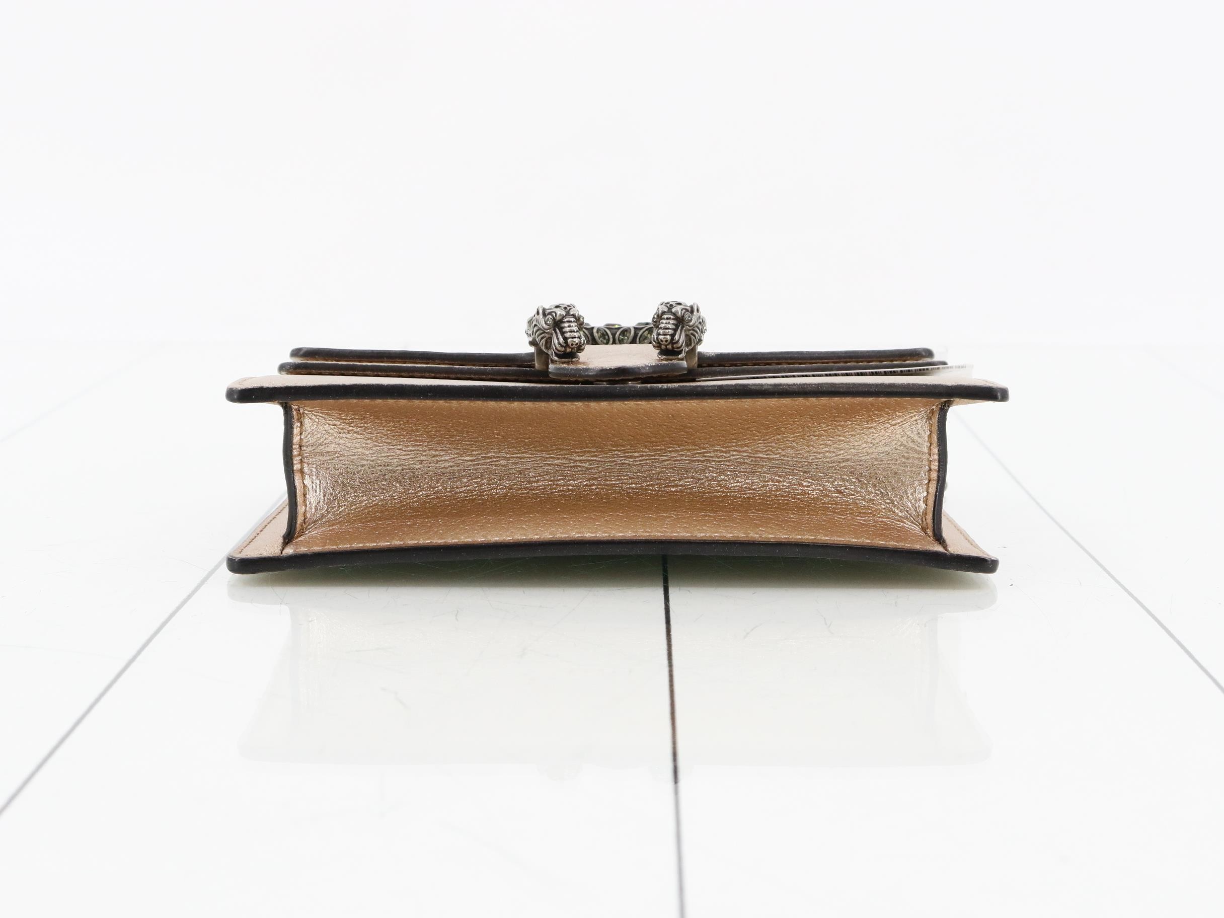 Leather chain shoulder bag, pink gold — view 3