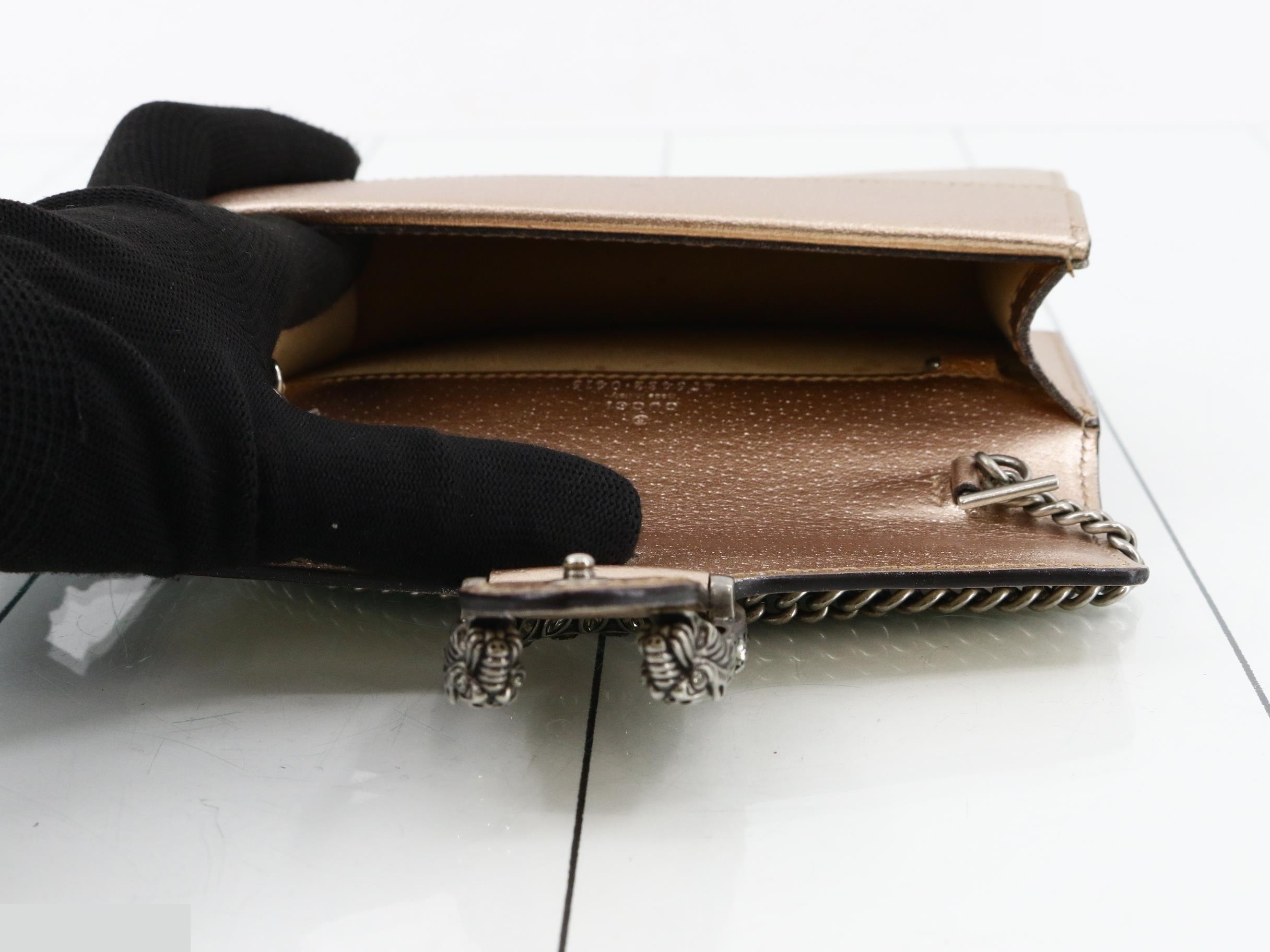 Leather chain shoulder bag, pink gold — view 4