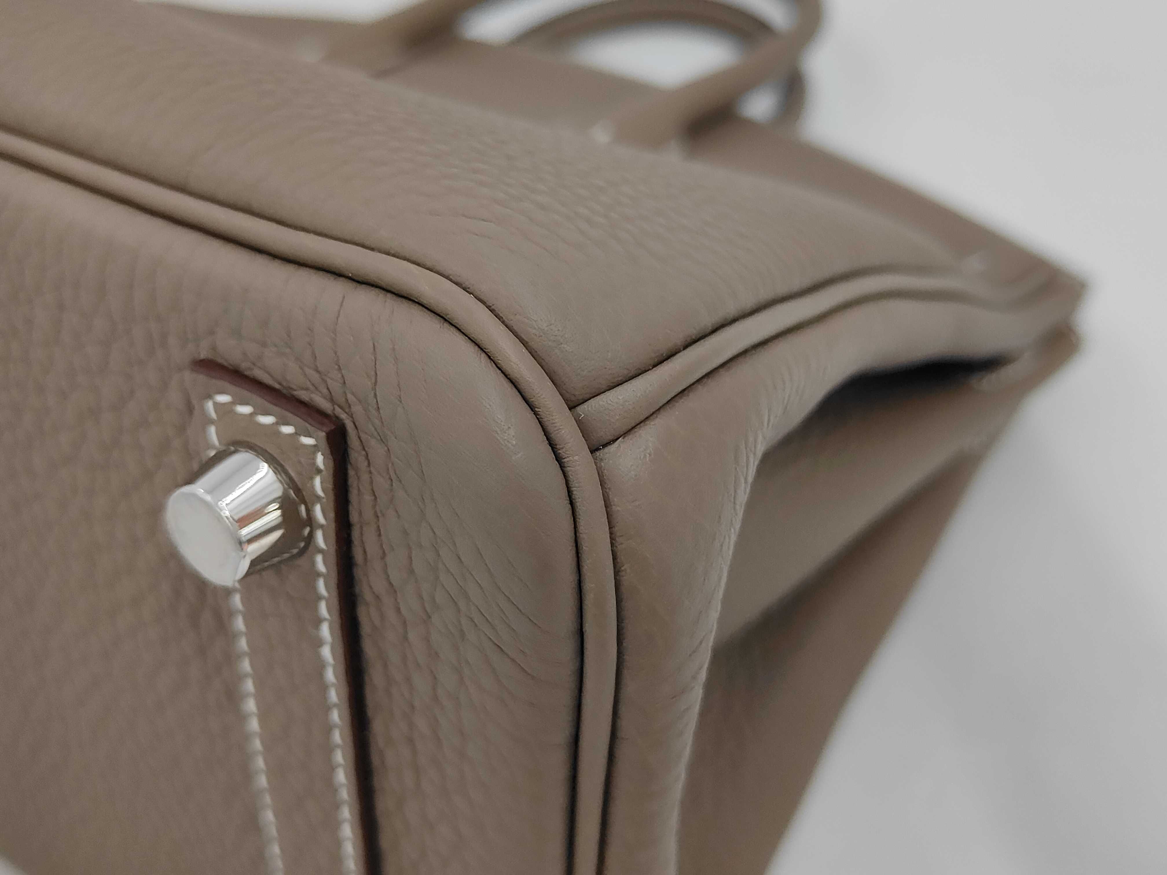 Birkin 25 Etoupe Togo Silver Hardware G Stamp Handbag — view 3
