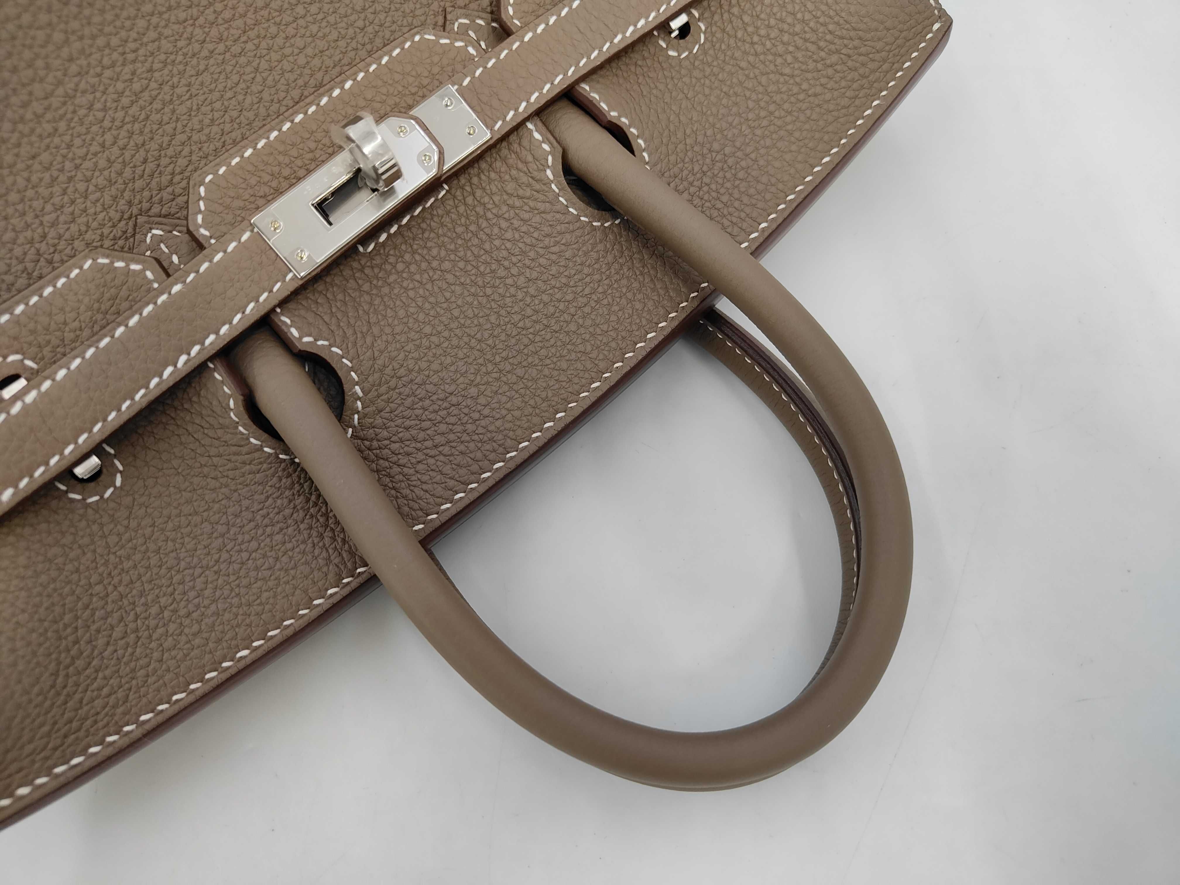 Birkin 25 Etoupe Togo Silver Hardware G Stamp Handbag — view 5