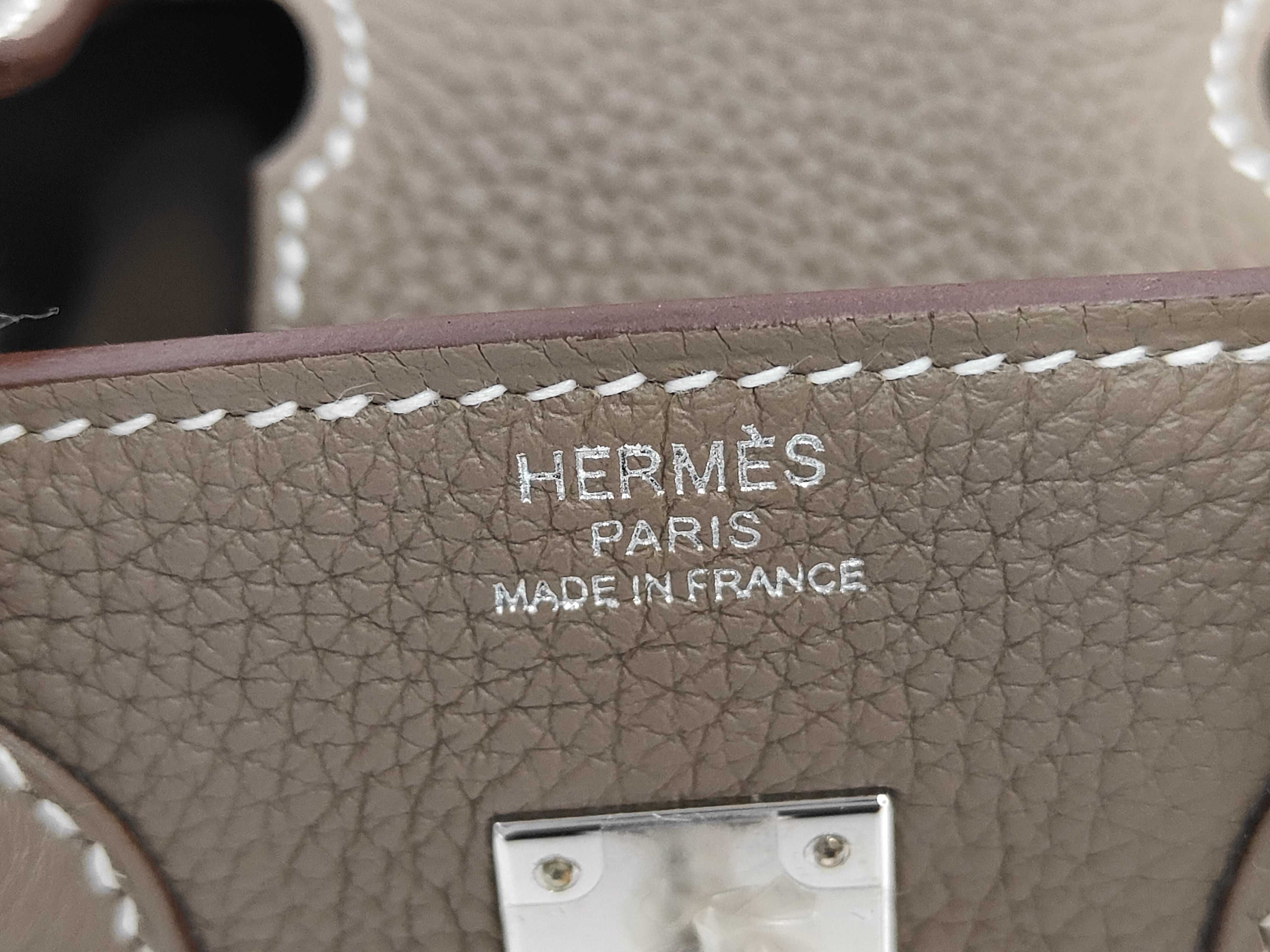Birkin 25 Etoupe Togo Silver Hardware G Stamp Handbag — view 9