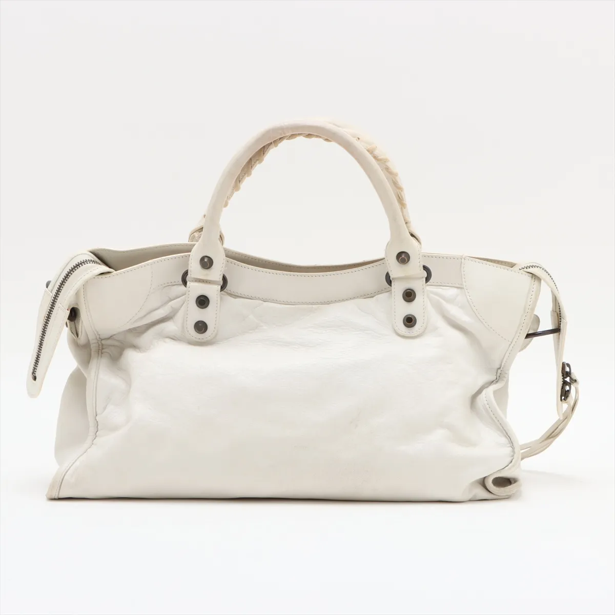 The City Leather 2WAY Handbag White 115748 with Mirror — view 2