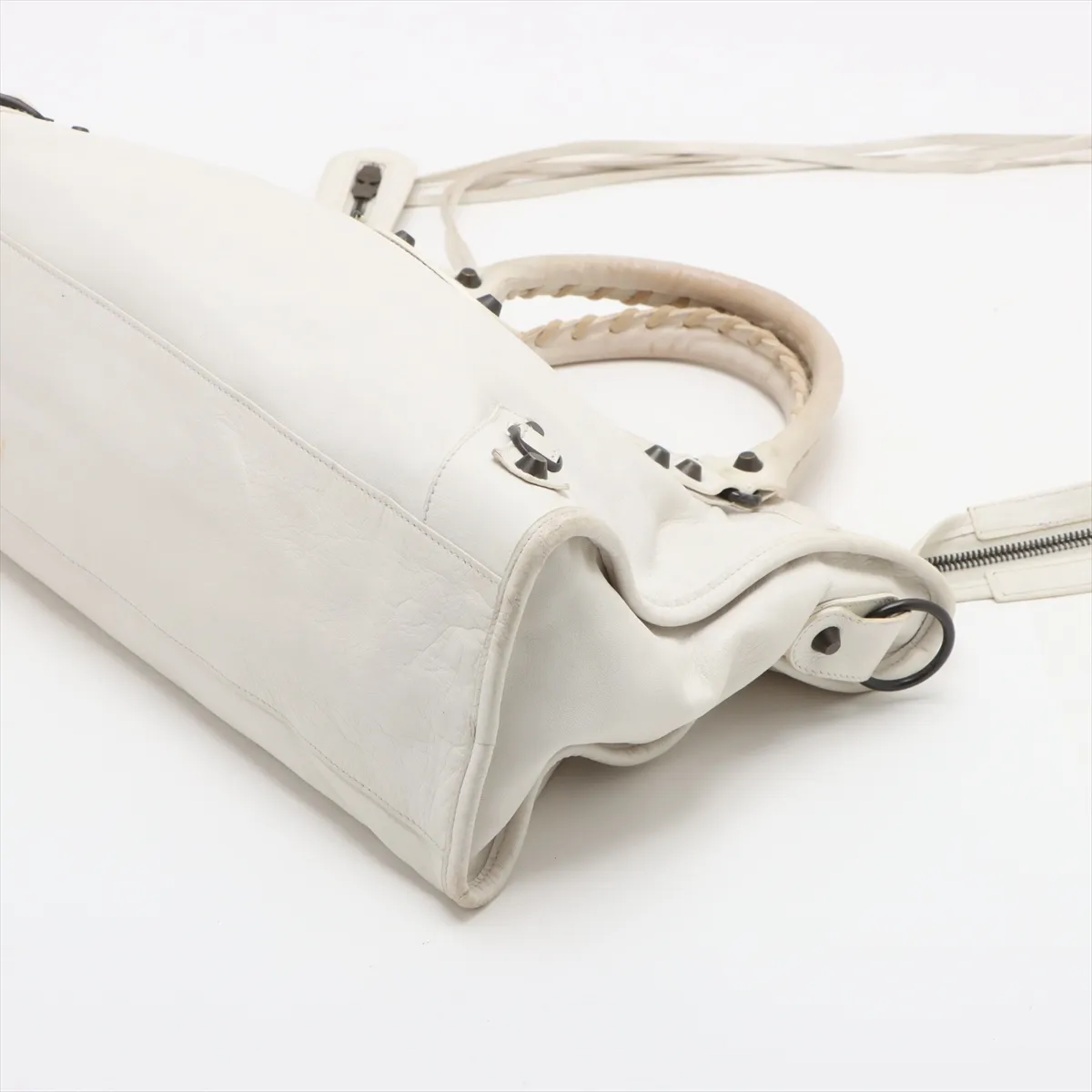 The City Leather 2WAY Handbag White 115748 with Mirror — view 3
