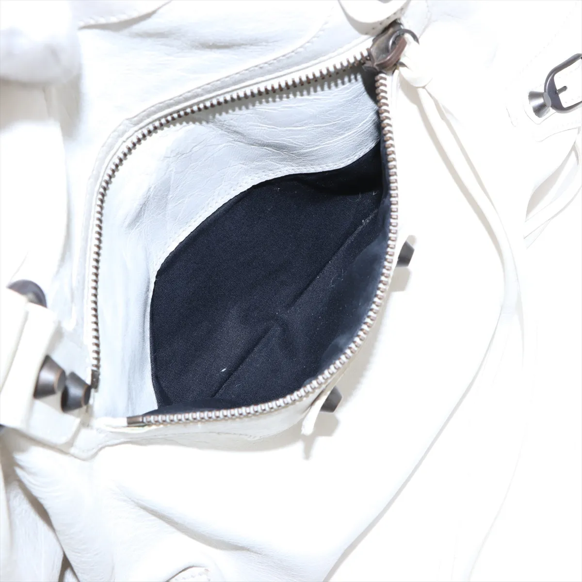 The City Leather 2WAY Handbag White 115748 with Mirror — view 10