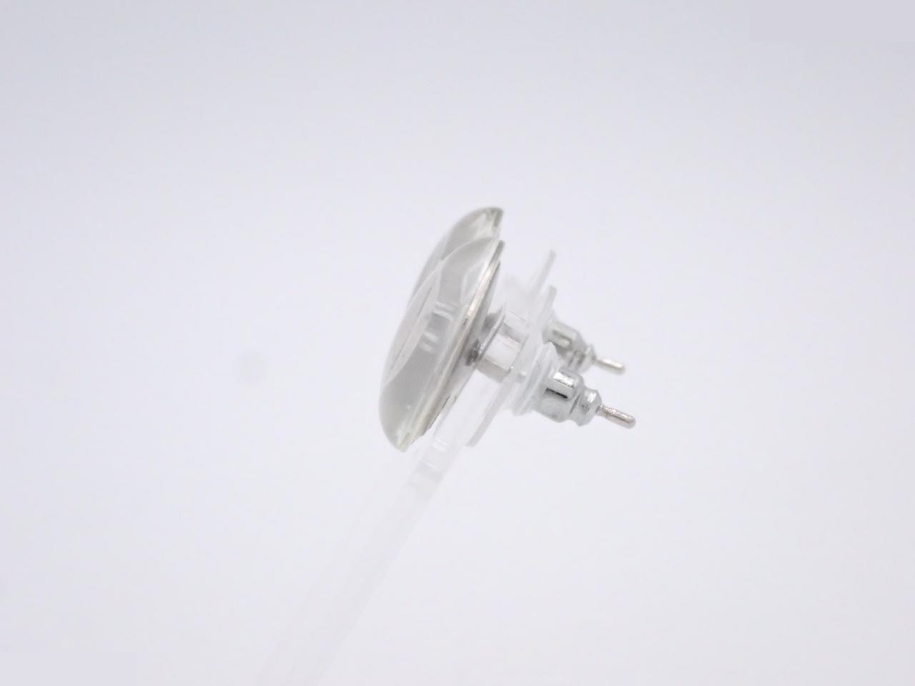 Coco Mark Earrings, Metal, Resin, Silver Hardware, Plastic Button — view 3