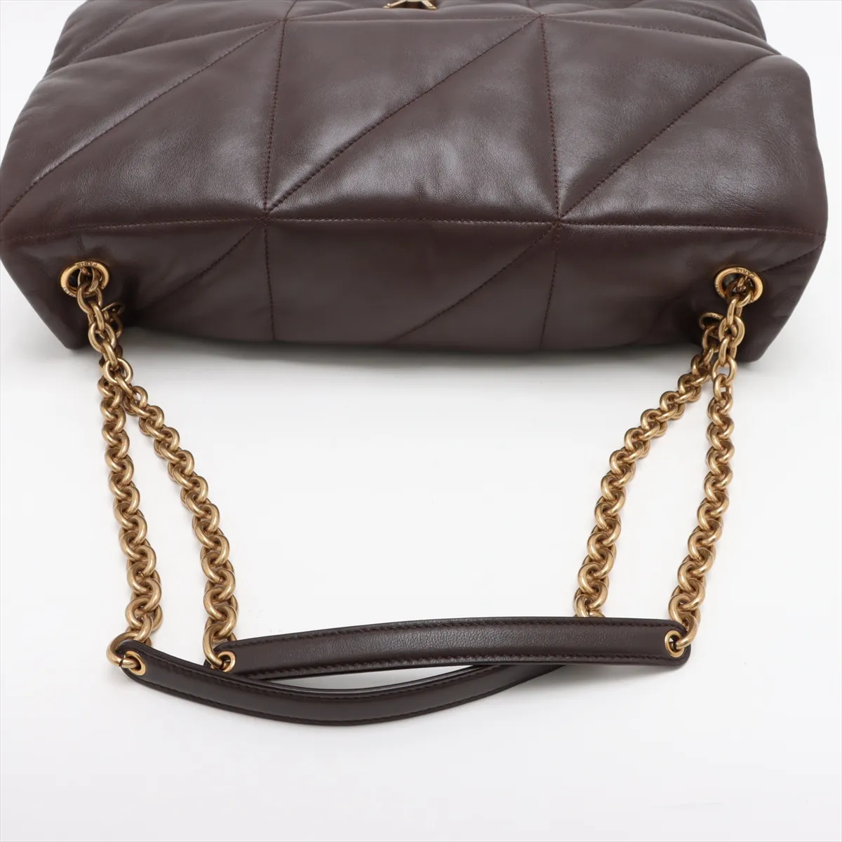 Jamie Leather Chain Shoulder Bag Brown 805859 — view 5