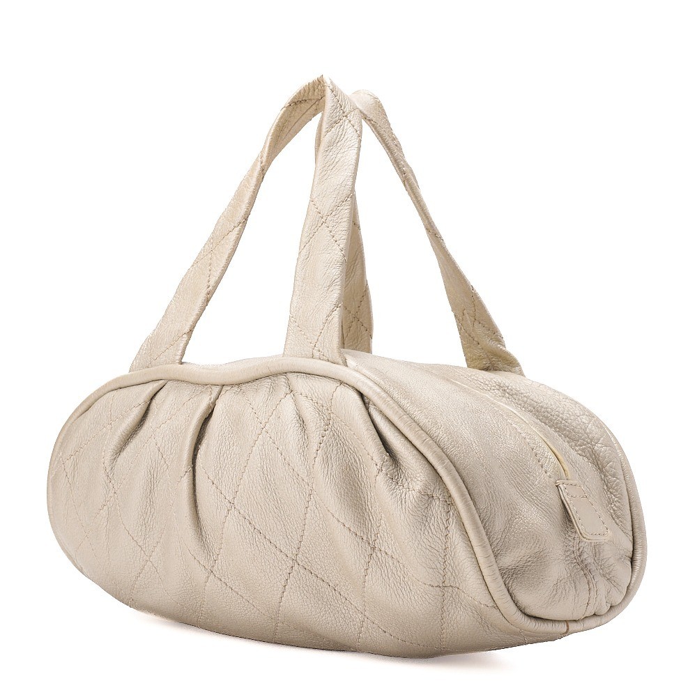 Lambskin tote bag with Coco charm, silver hardware, serial number 10s. — view 3