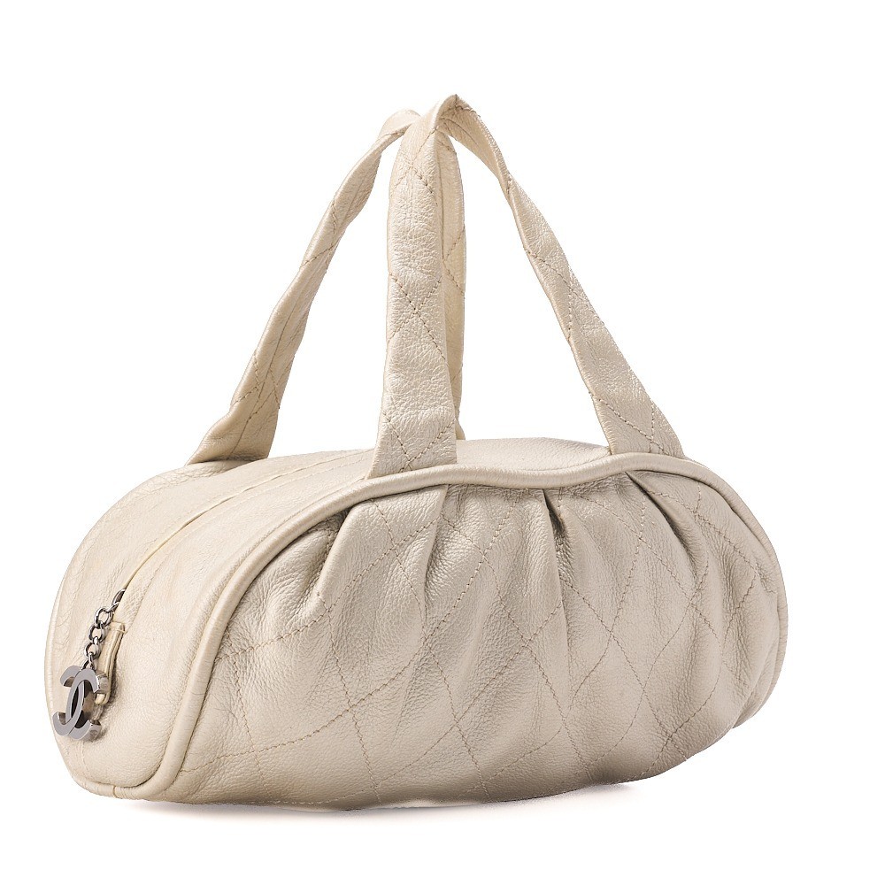 Lambskin tote bag with Coco charm, silver hardware, serial number 10s. — view 4