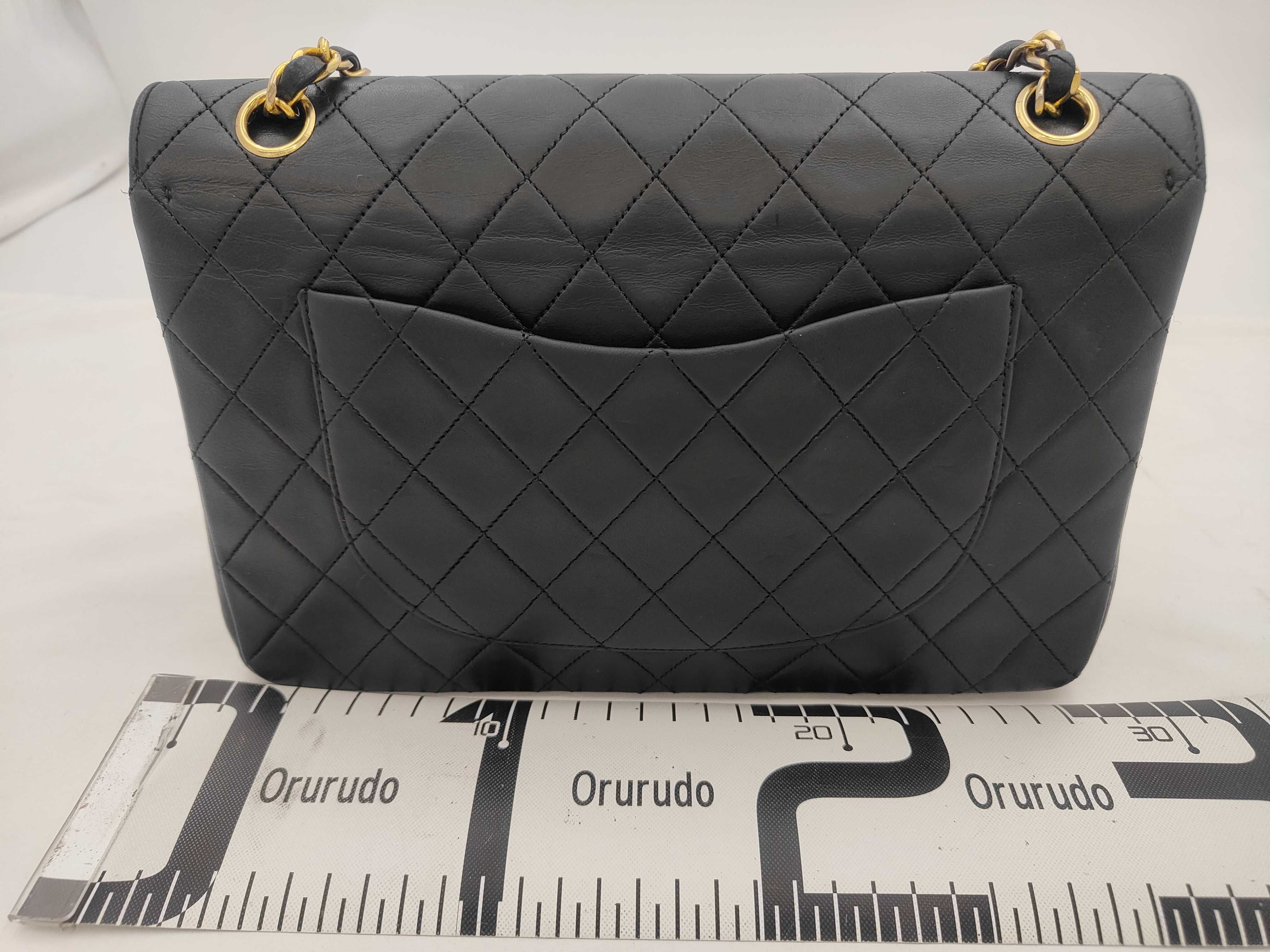 Shoulder Bag, Double Flap, Rounded Bottom, Black, Item No. 0 — view 2