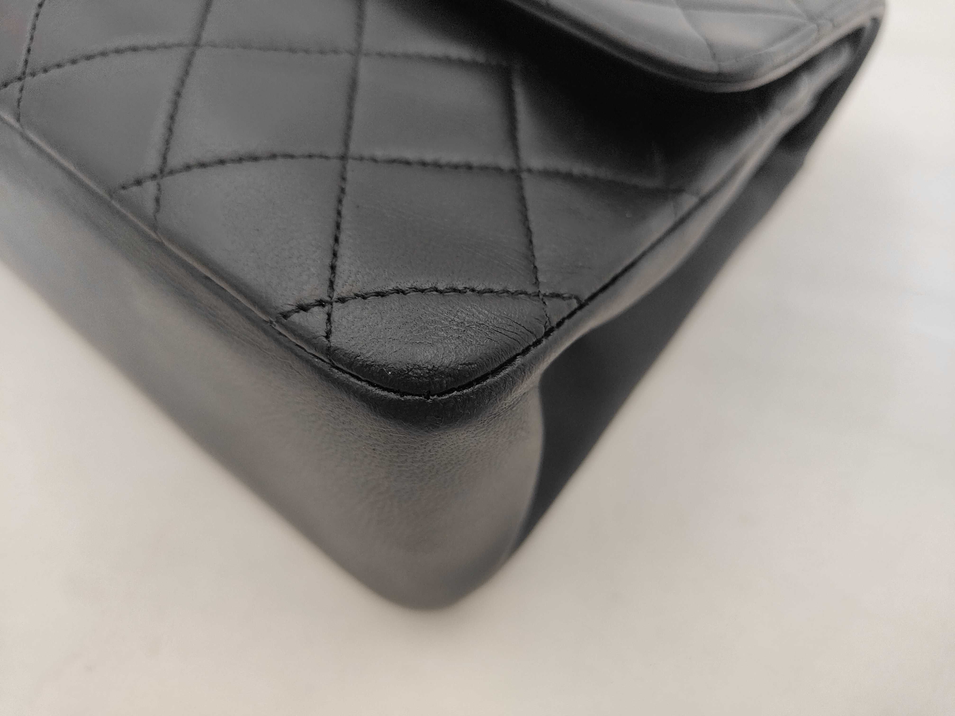 Shoulder Bag, Double Flap, Rounded Bottom, Black, Item No. 0 — view 6