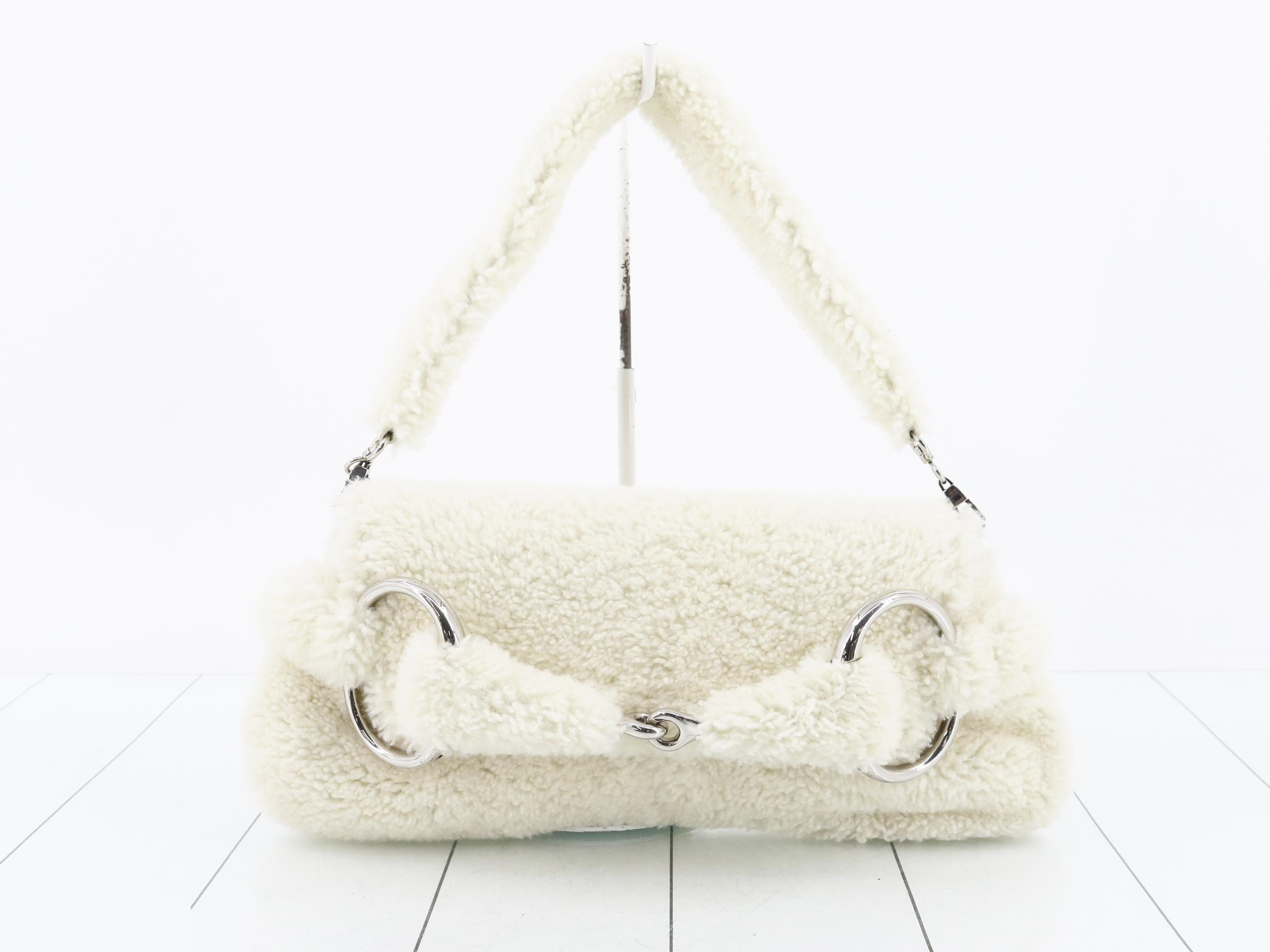 Horsebit Shoulder Bag, Shearling