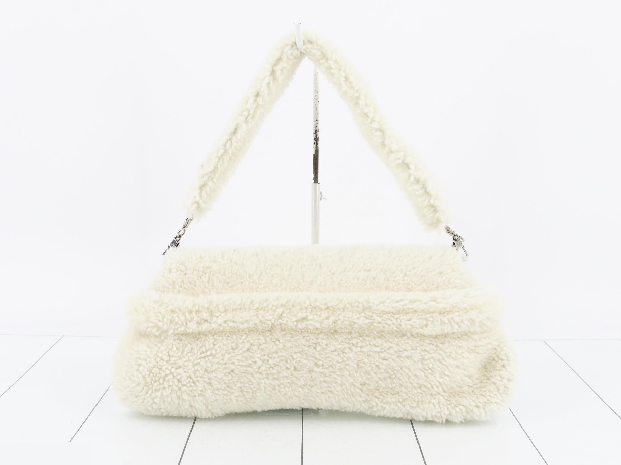 Horsebit Shoulder Bag, Shearling — view 2