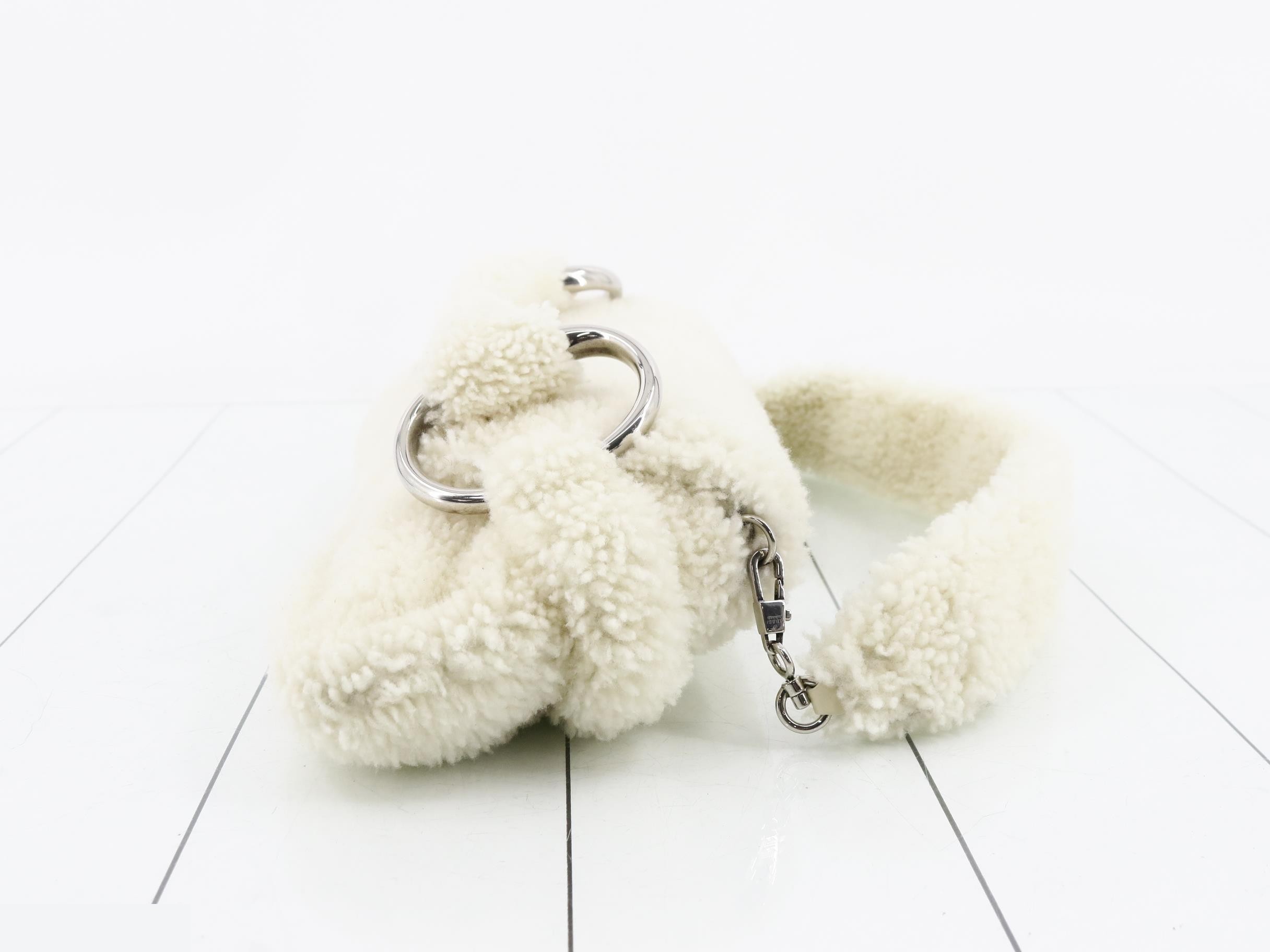 Horsebit Shoulder Bag, Shearling — view 3