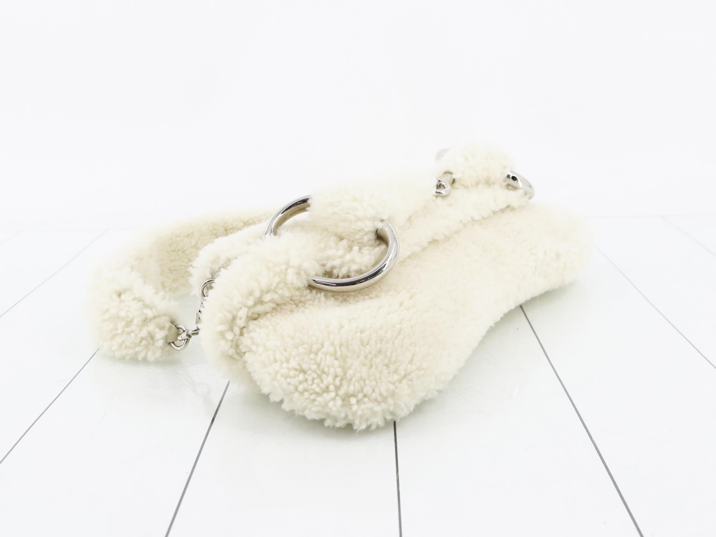 Horsebit Shoulder Bag, Shearling — view 5