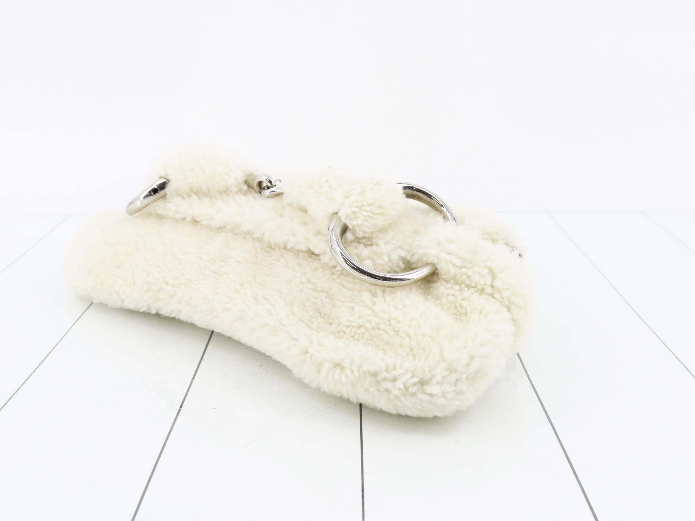 Horsebit Shoulder Bag, Shearling — view 6