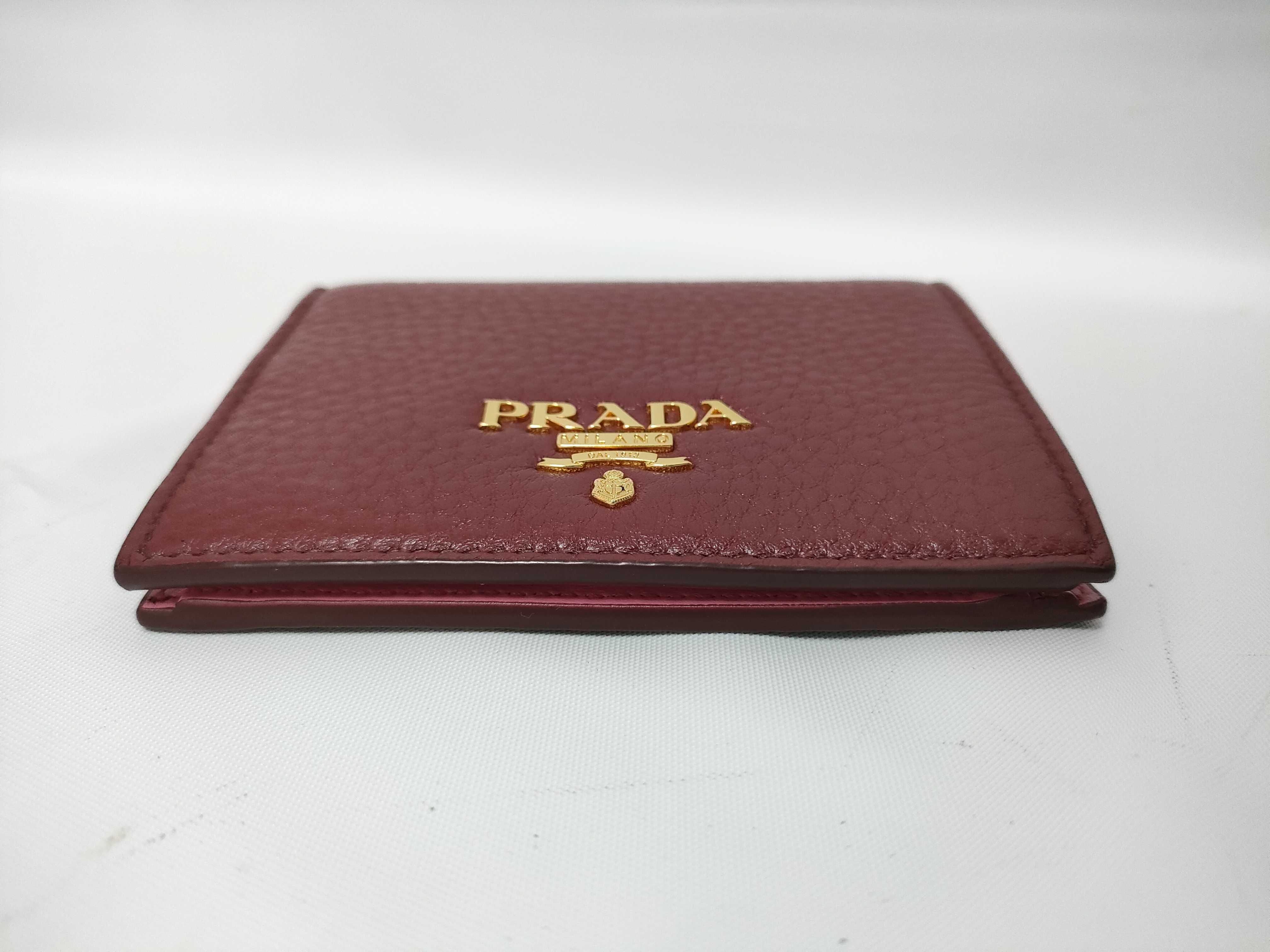 Compact Wallet, Leather, Red — view 3