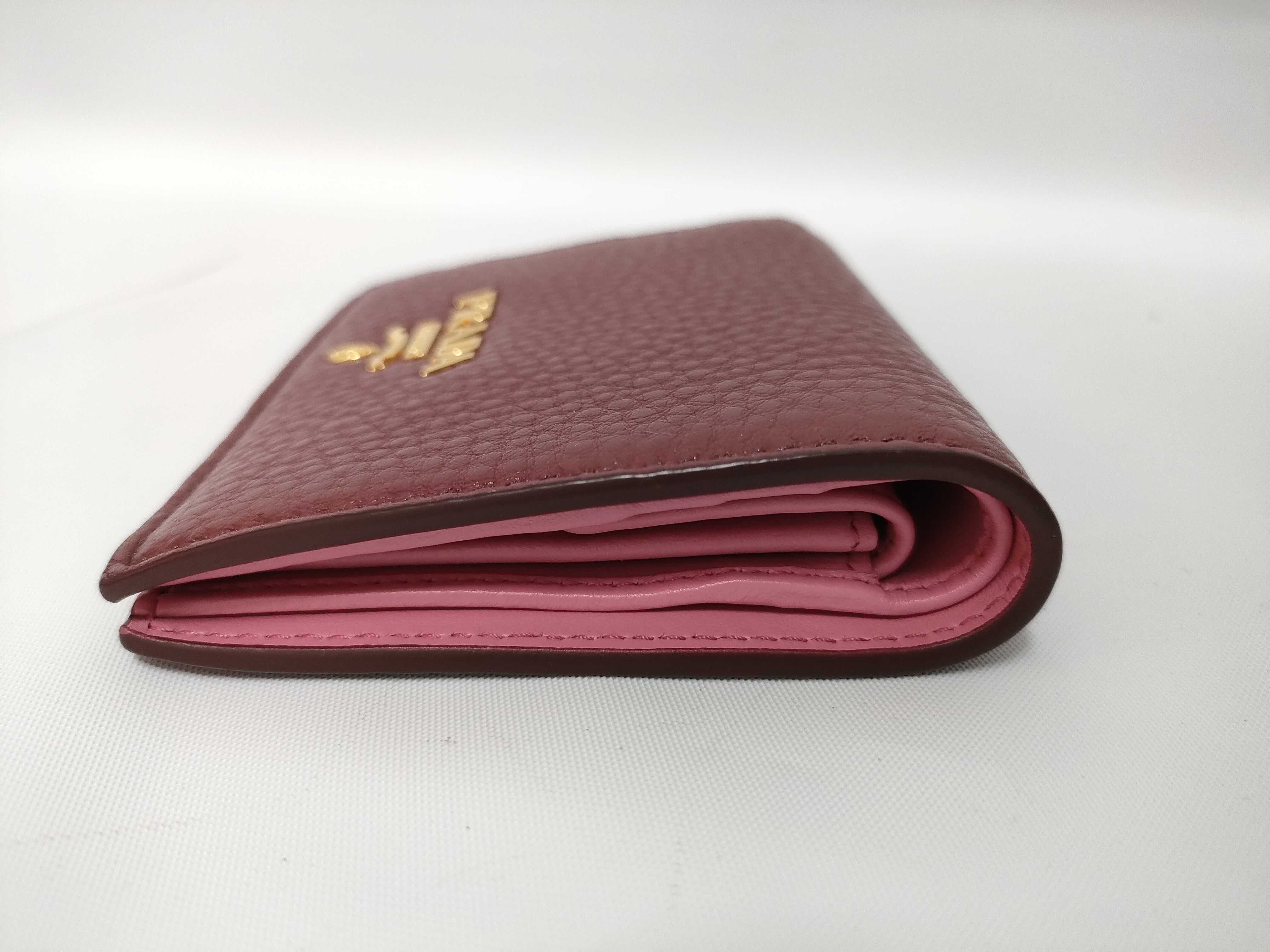 Compact Wallet, Leather, Red — view 4