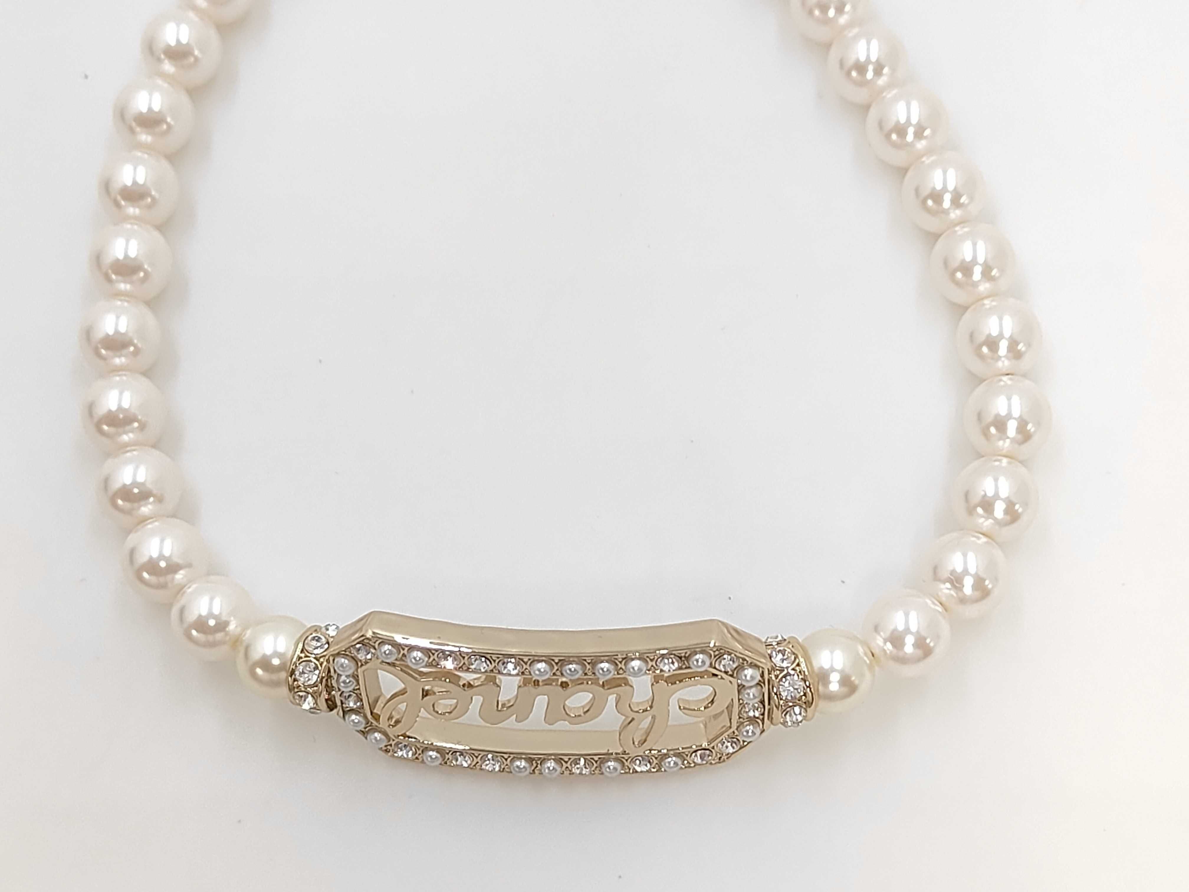 Coco Mark Logo L23B Necklace with Rhinestones and Faux Pearls — view 2