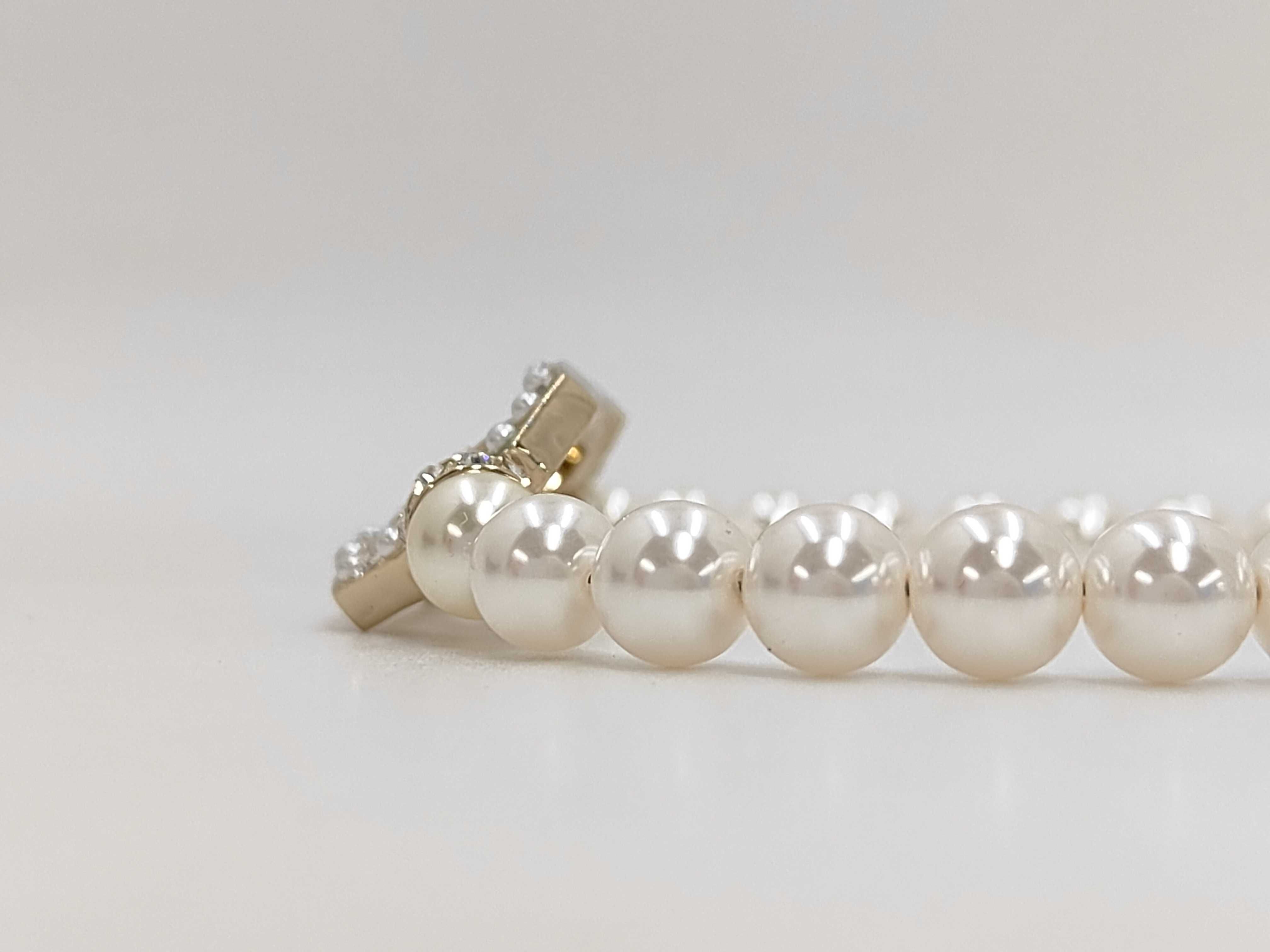 Coco Mark Logo L23B Necklace with Rhinestones and Faux Pearls — view 3