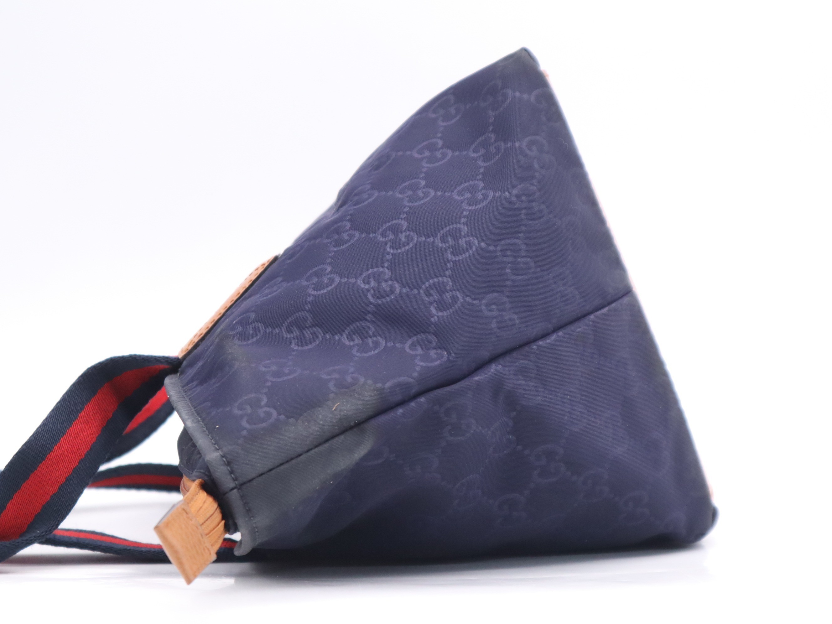 GG Nylon Sherry Line Tote Bag, Navy — view 3