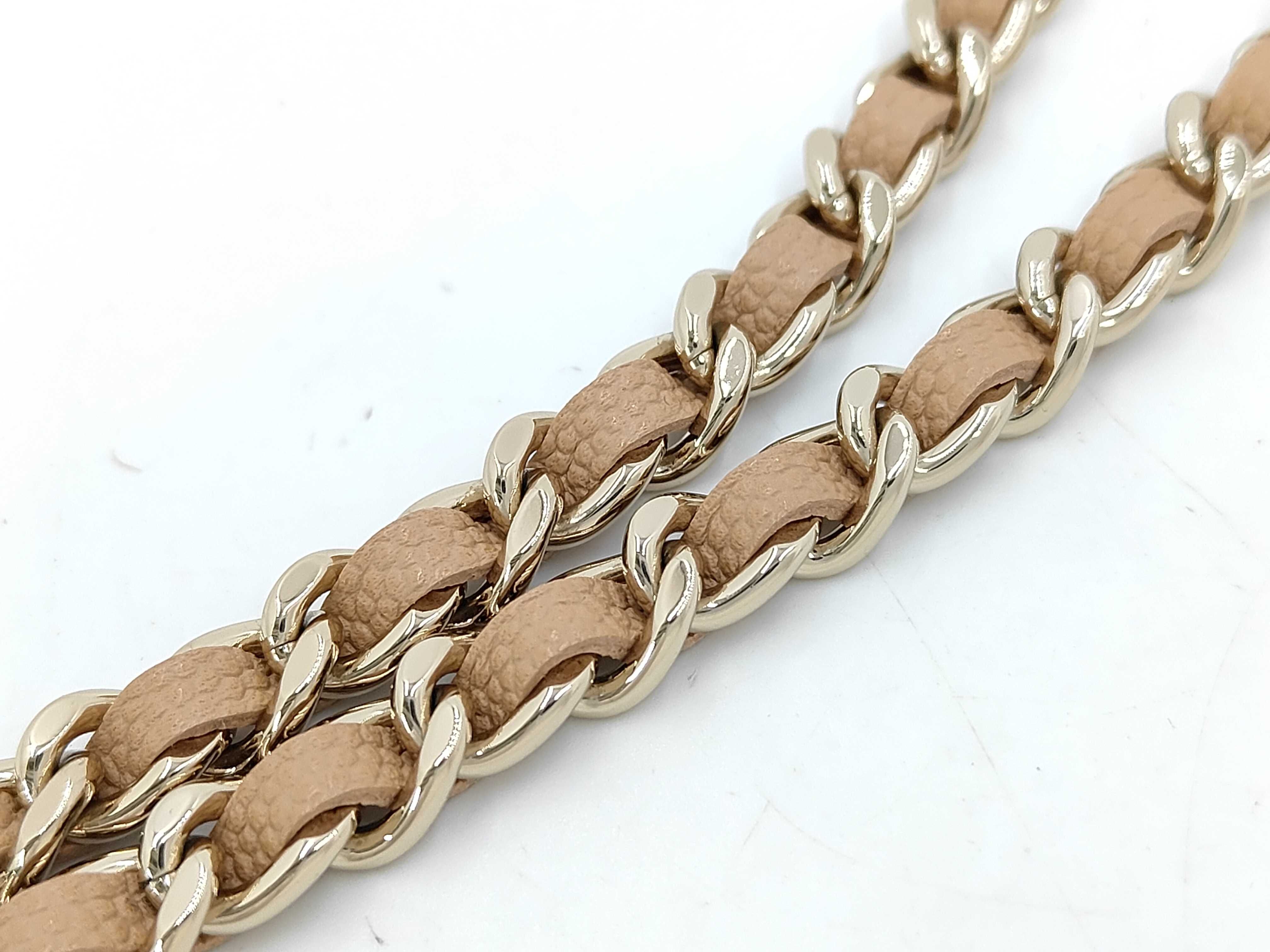 Caviar Skin Chain Vanity Bag (Beige) — view 4