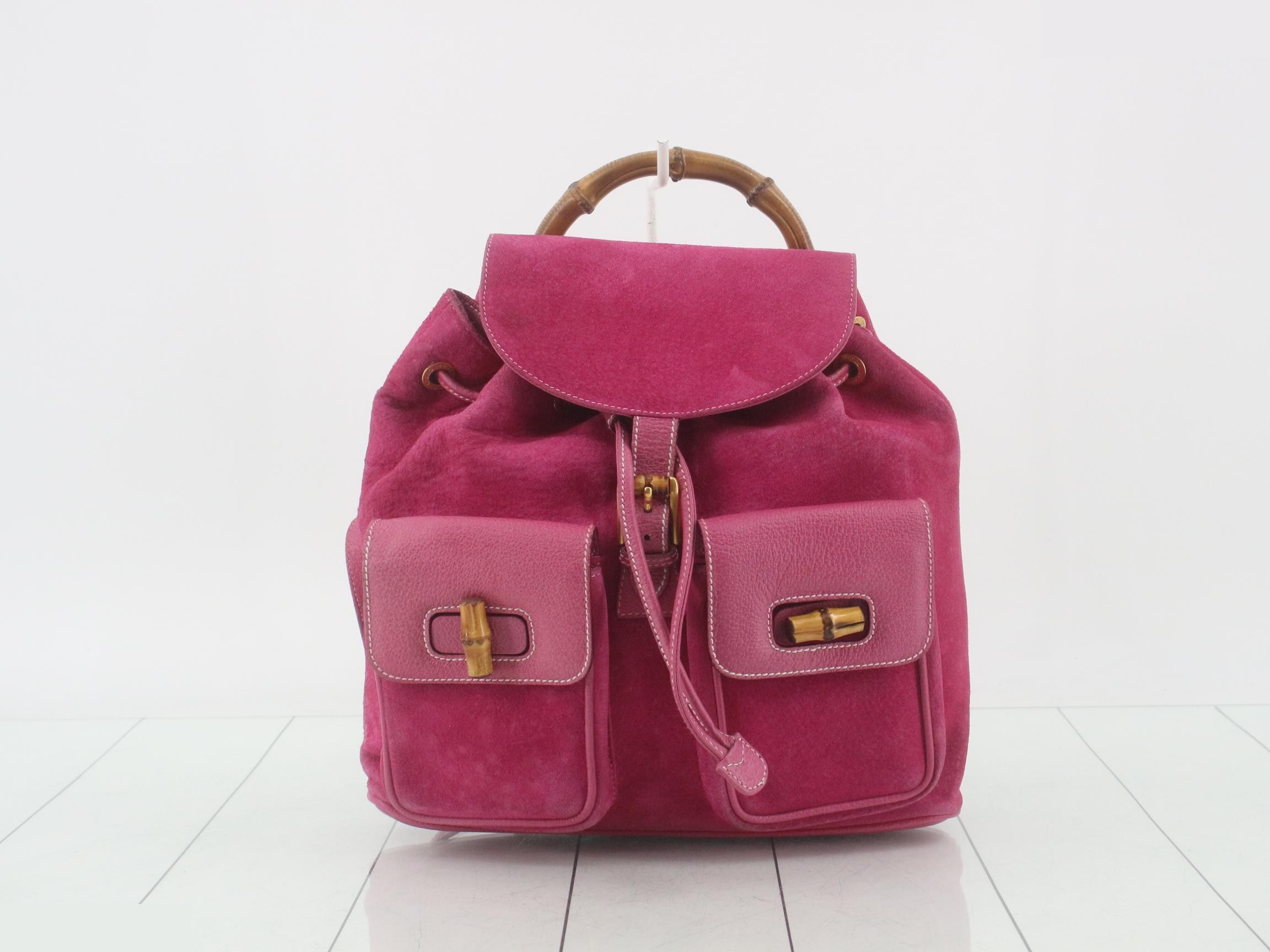 Bamboo suede leather backpack