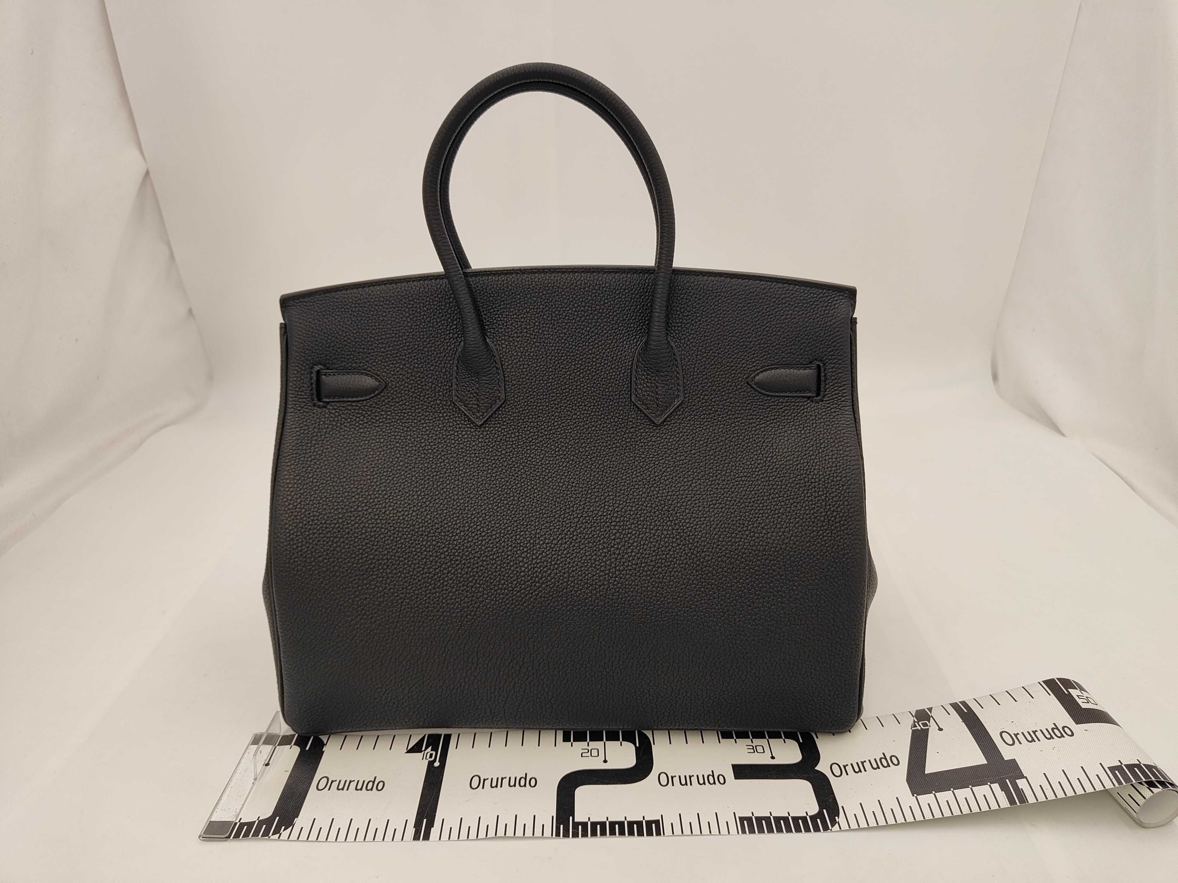 Birkin 35 Togo Black Silver Hardware G Stamp Handbag — view 2