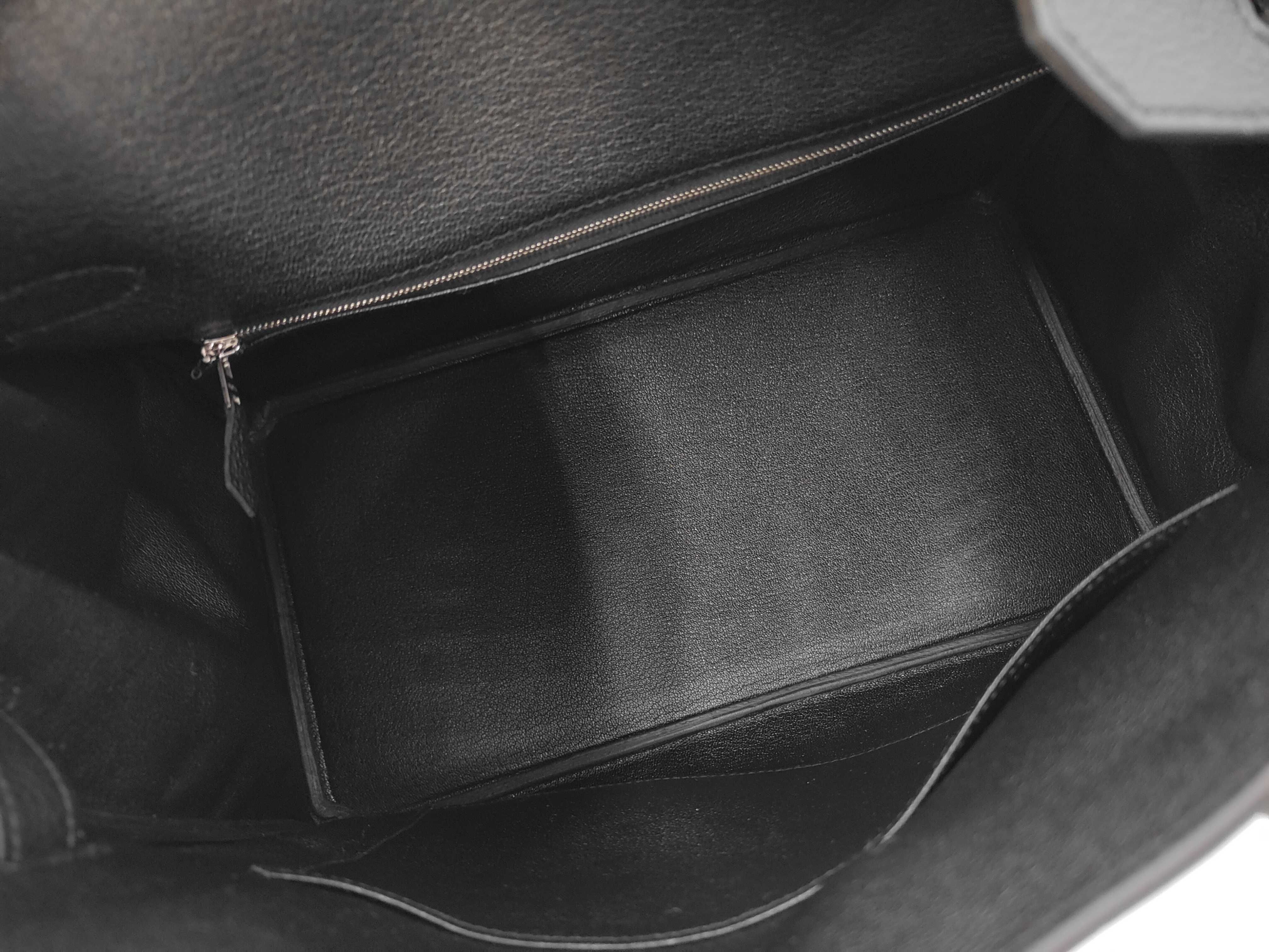 Birkin 35 Togo Black Silver Hardware G Stamp Handbag — view 8