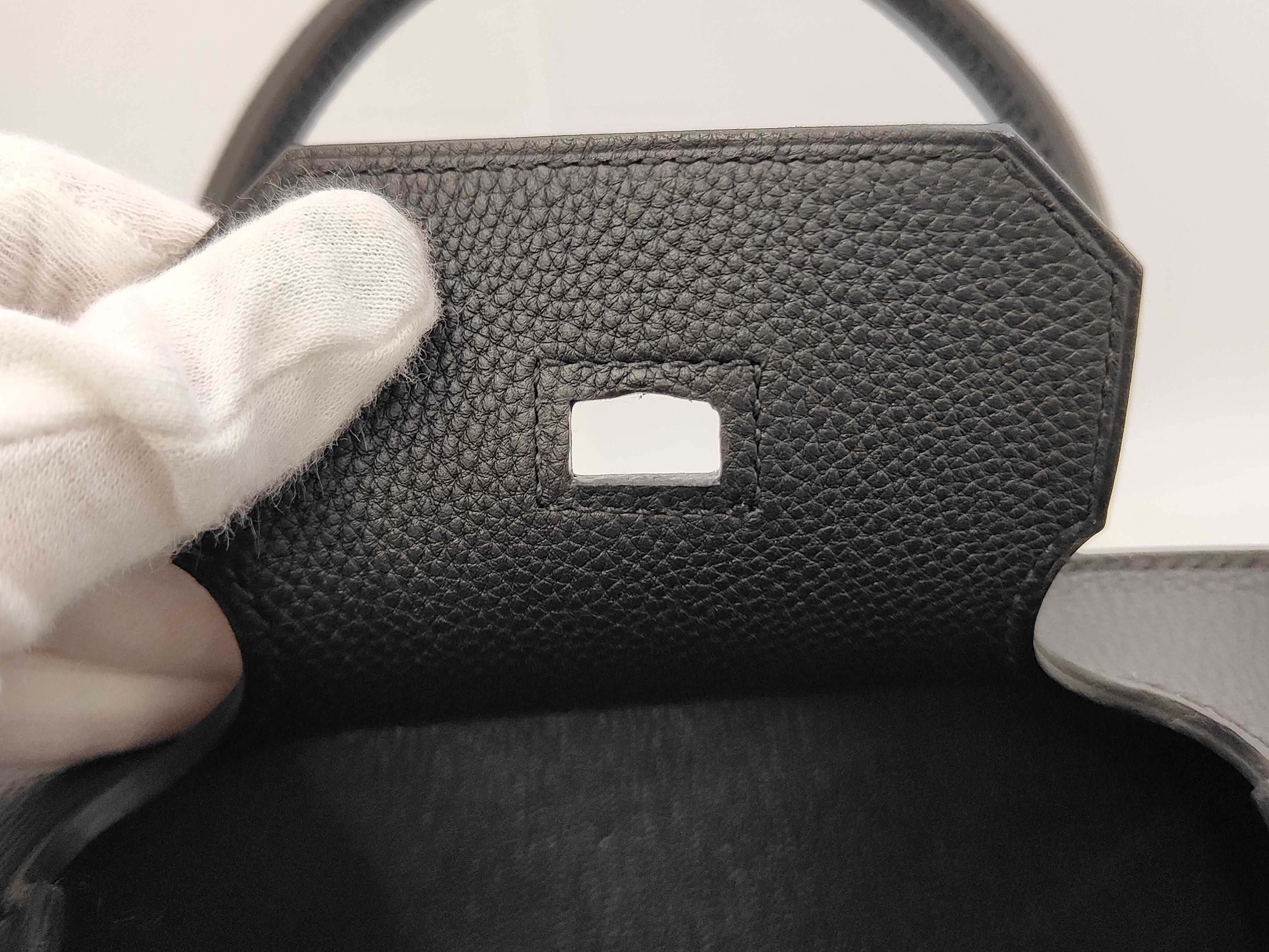 Birkin 35 Togo Black Silver Hardware G Stamp Handbag — view 9