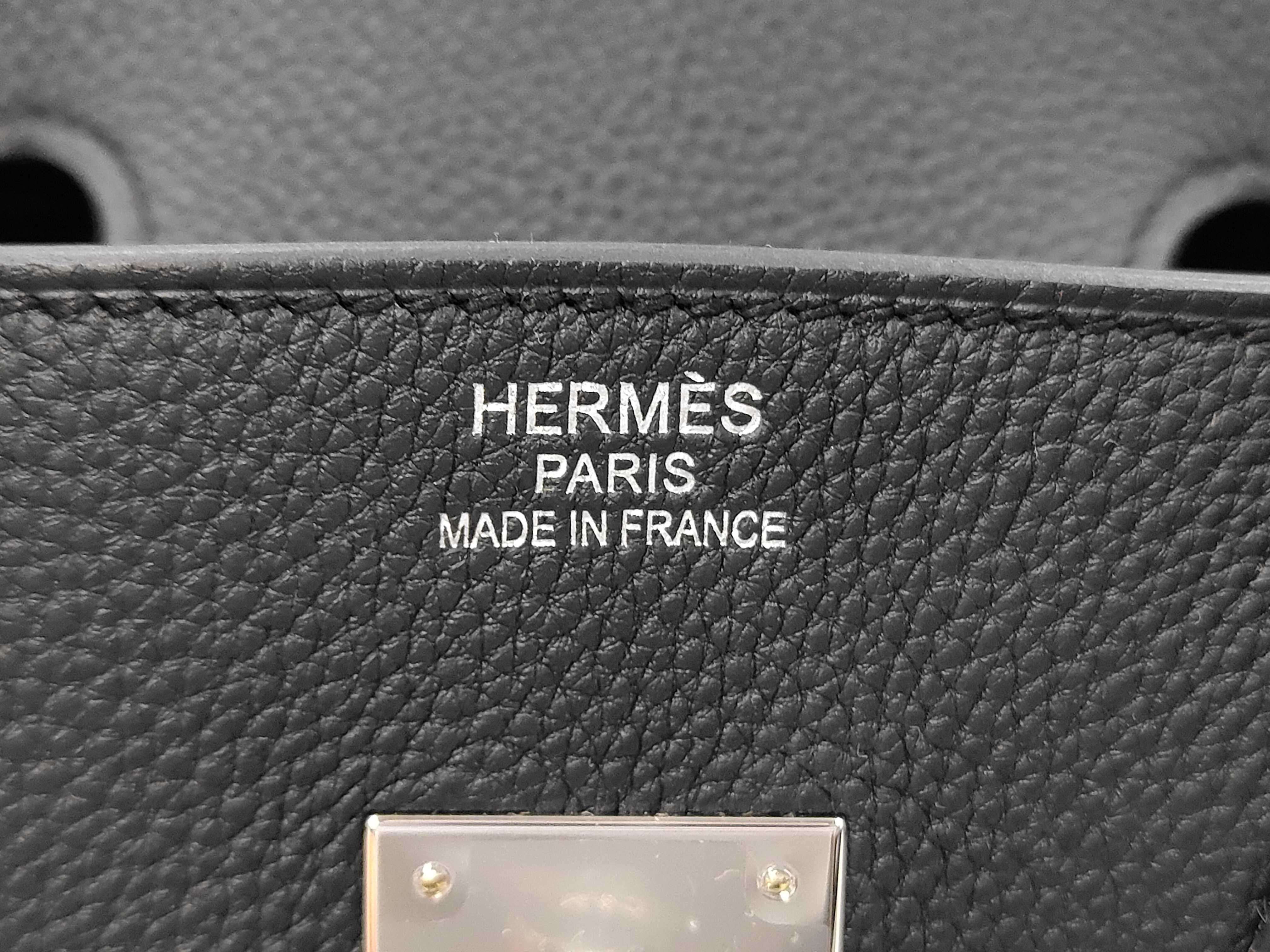 Birkin 35 Togo Black Silver Hardware G Stamp Handbag — view 10