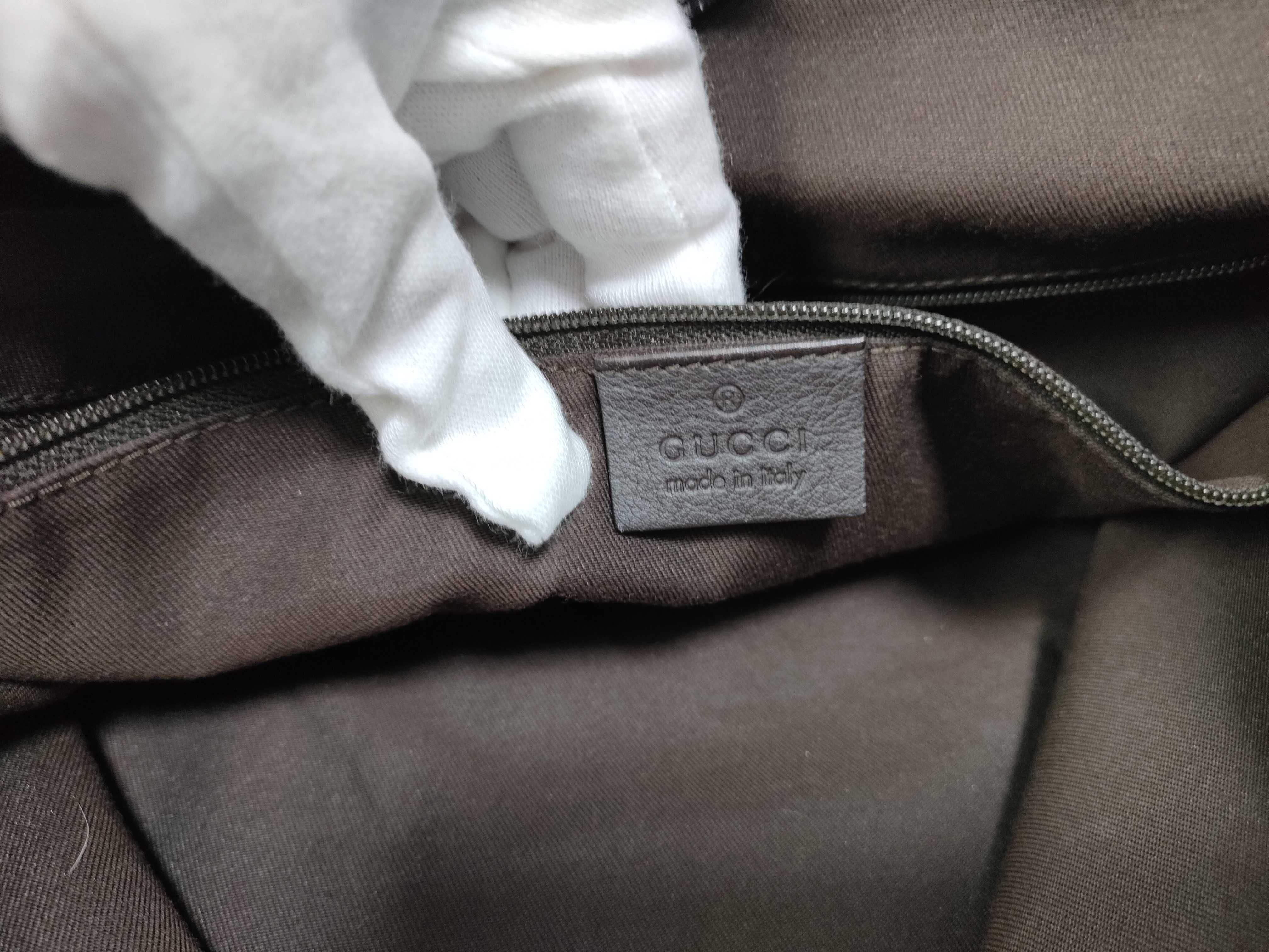 Dark Brown Canvas GG Supreme Pumpkin Shoulder Bag (Handbag) — view 14