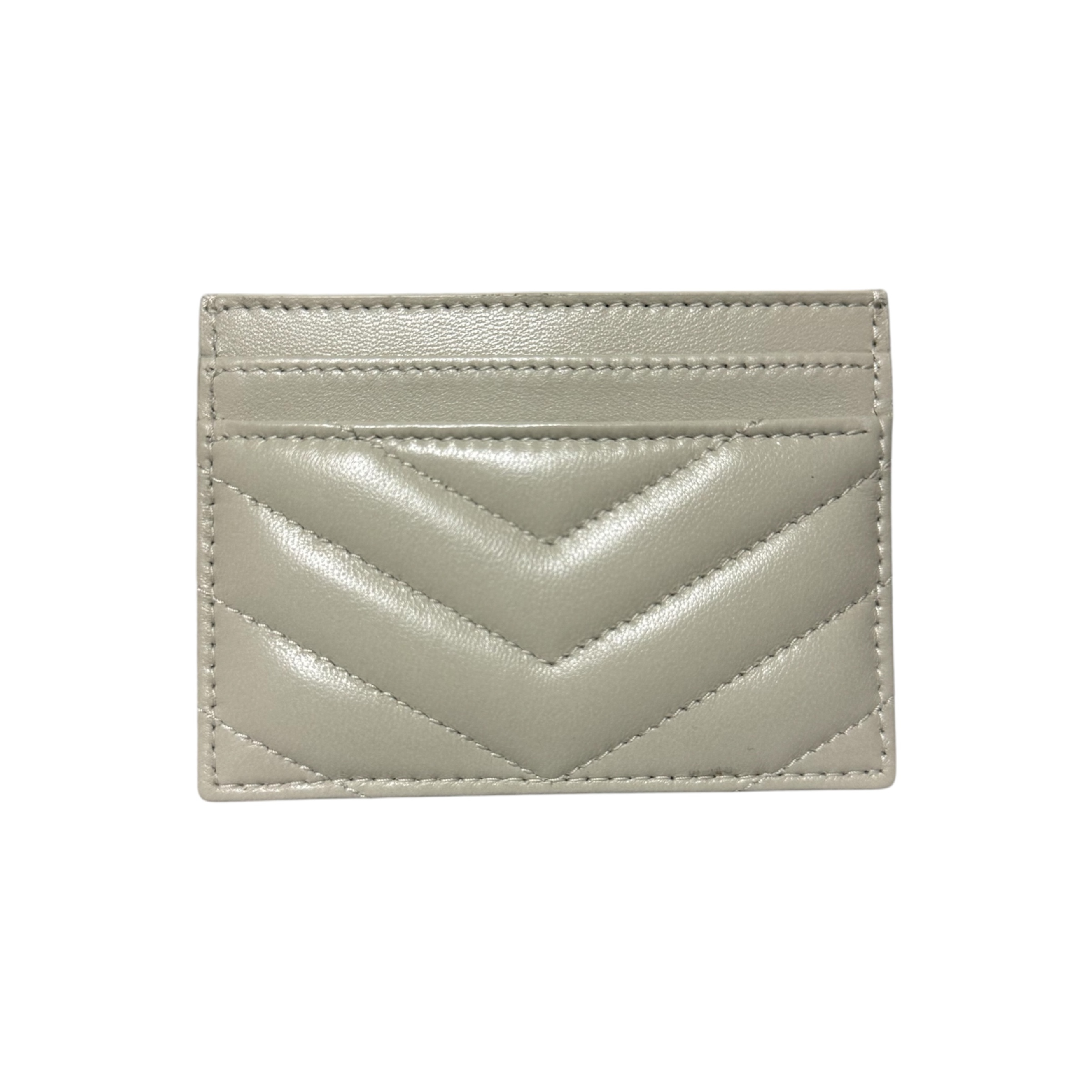 Cassandra White Lambskin Card Case (Card Case/Pass Case/Business Card Holder) — view 2