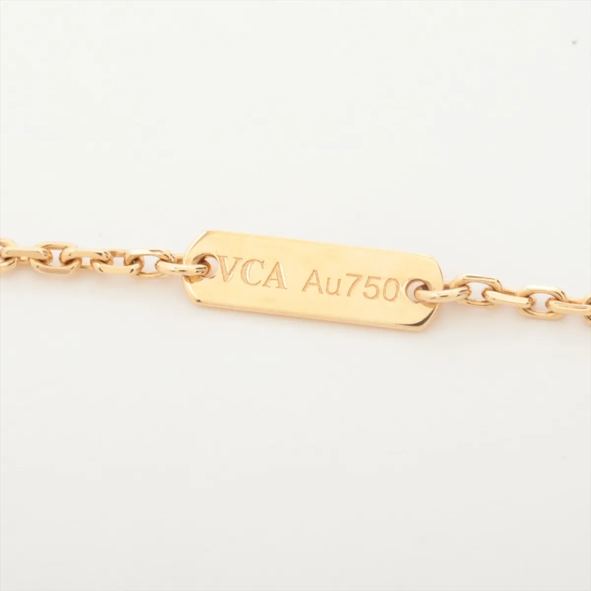 Vintage Alhambra Golden Shell Diamond Necklace 750 (YG) 7.0g JA173730 (Shell deterioration) — view 4