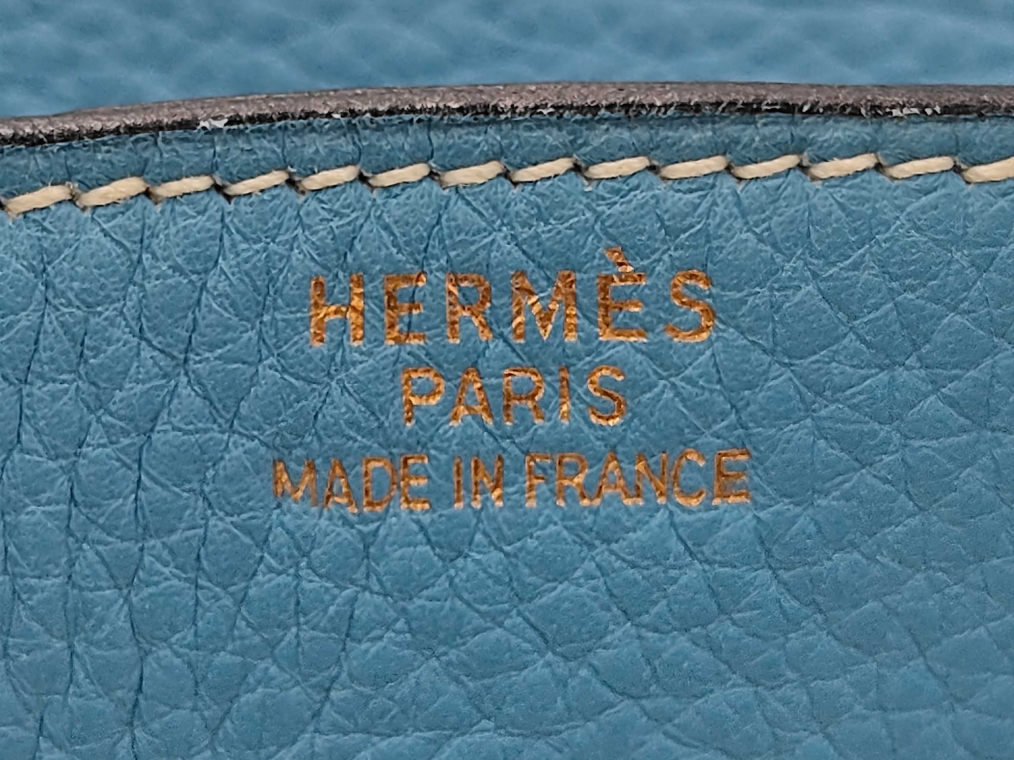 Birkin 35 Taurillon Clemence Blue Jean Gold Hardware B Handbag — view 11