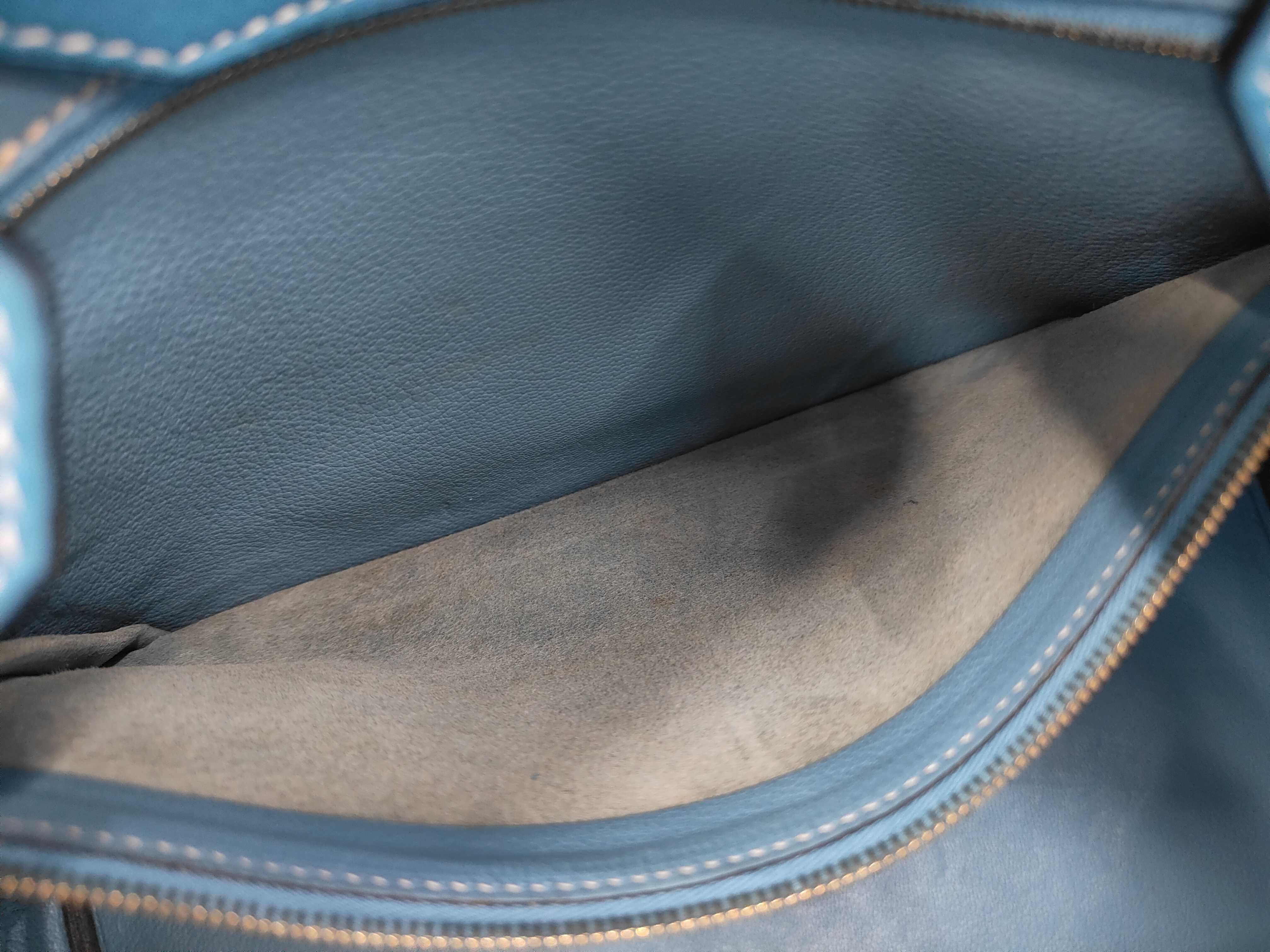 Birkin 35 Taurillon Clemence Blue Jean Gold Hardware B Handbag — view 14