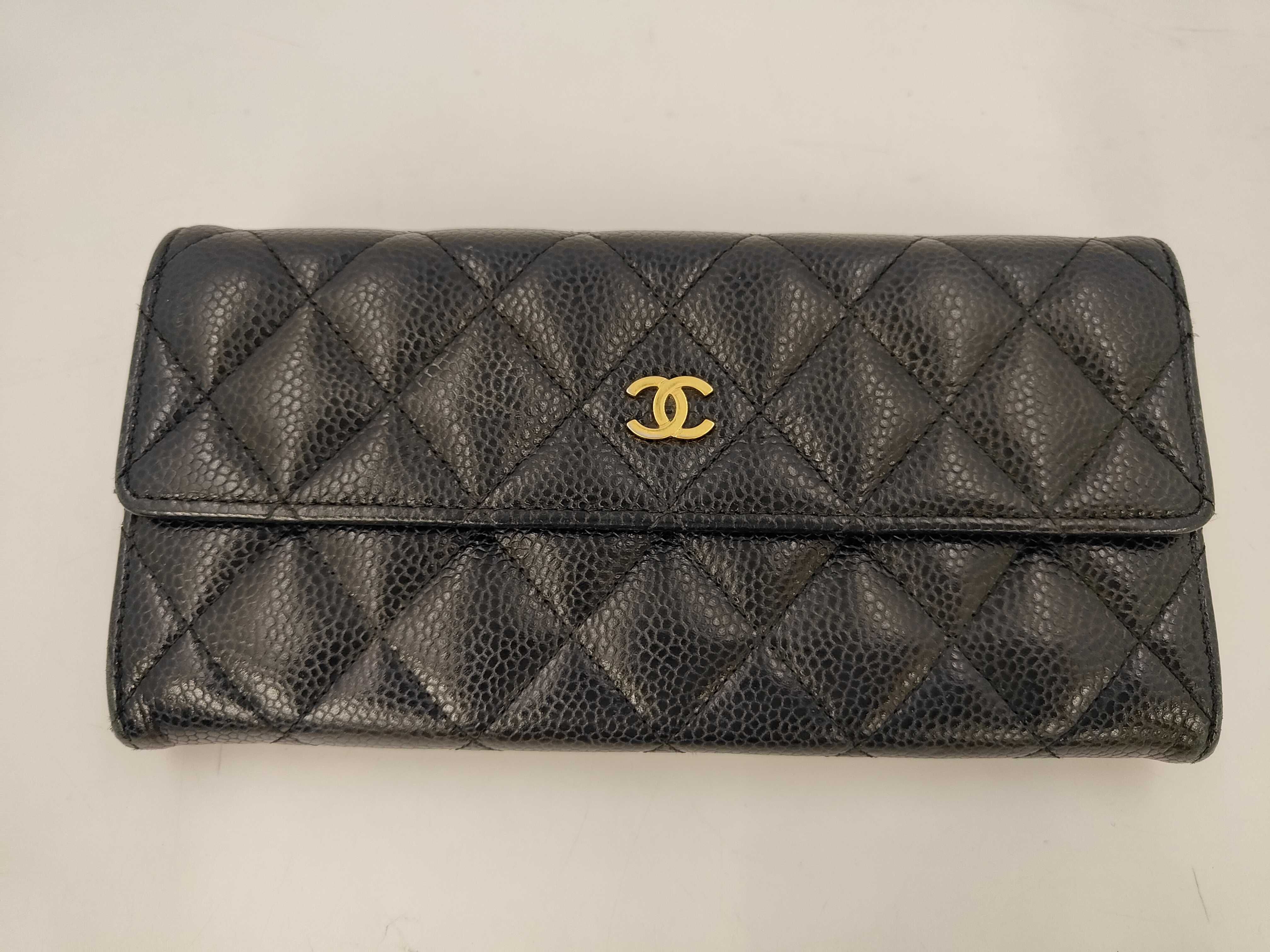 Caviar Leather Chanel Matelassé Long Wallet, Caviar Leather, Gold Hardware, Black, 18754852 Wallet