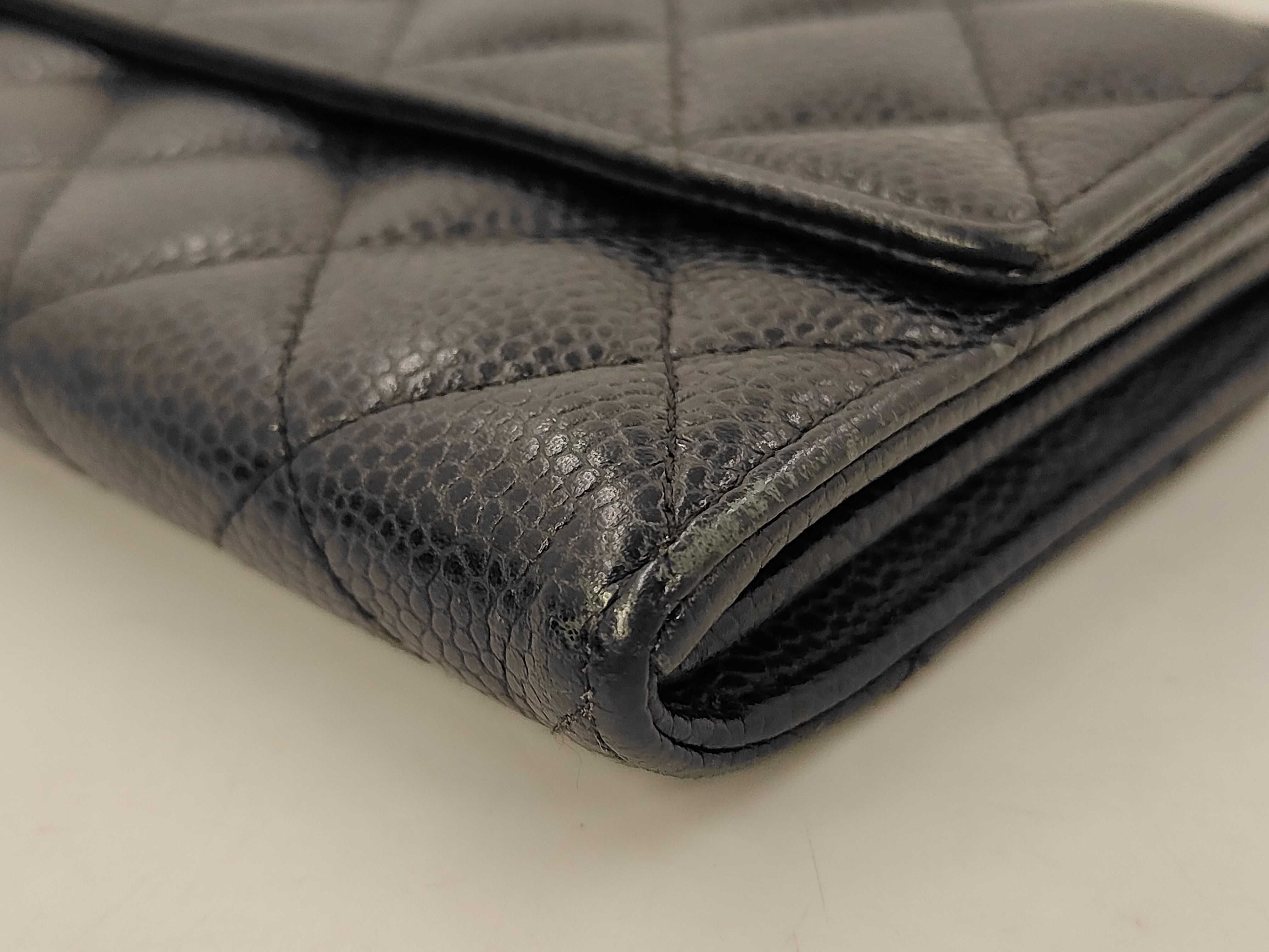Caviar Leather Chanel Matelassé Long Wallet, Caviar Leather, Gold Hardware, Black, 18754852 Wallet — view 3