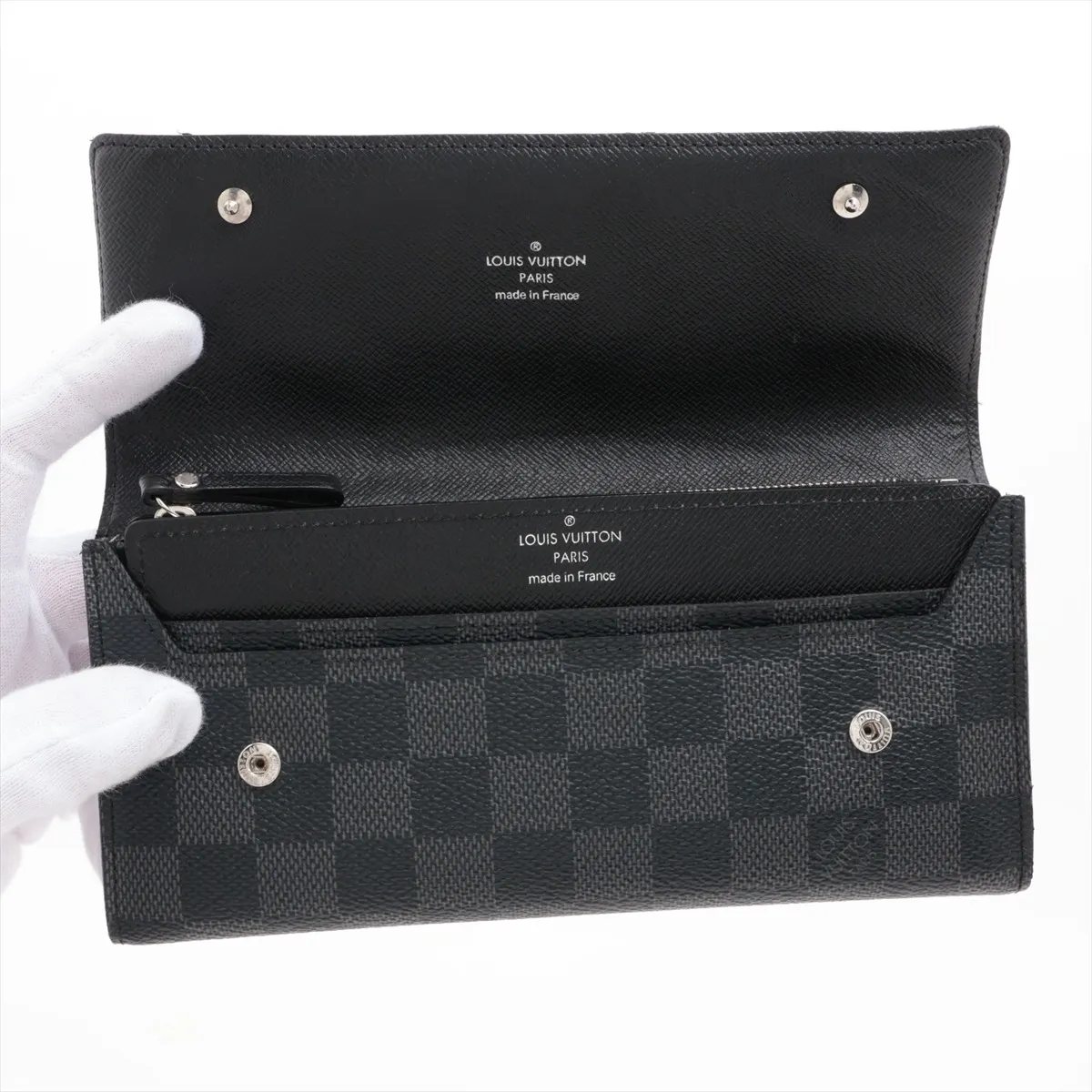 Damier Graphite Portefeuille Long Modulable N63084 Black Long Wallet (Serial Number Unknown) — view 3