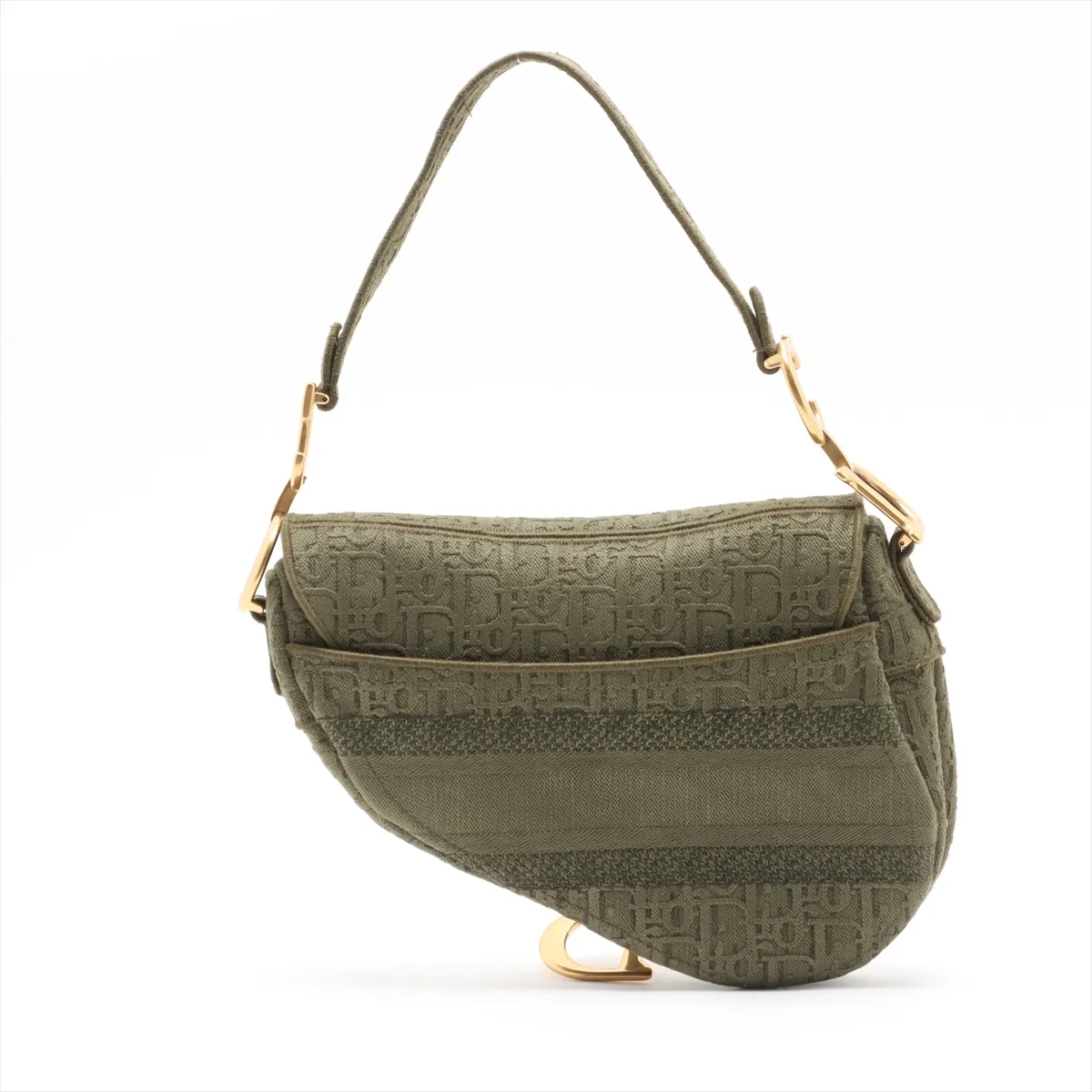 Oblique Saddle Canvas 2WAY Handbag Green — view 2