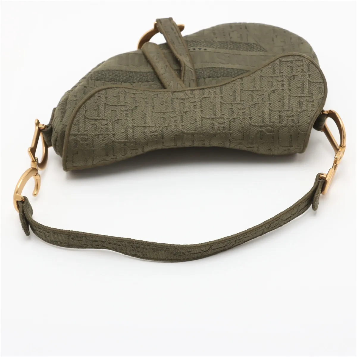 Oblique Saddle Canvas 2WAY Handbag Green — view 5
