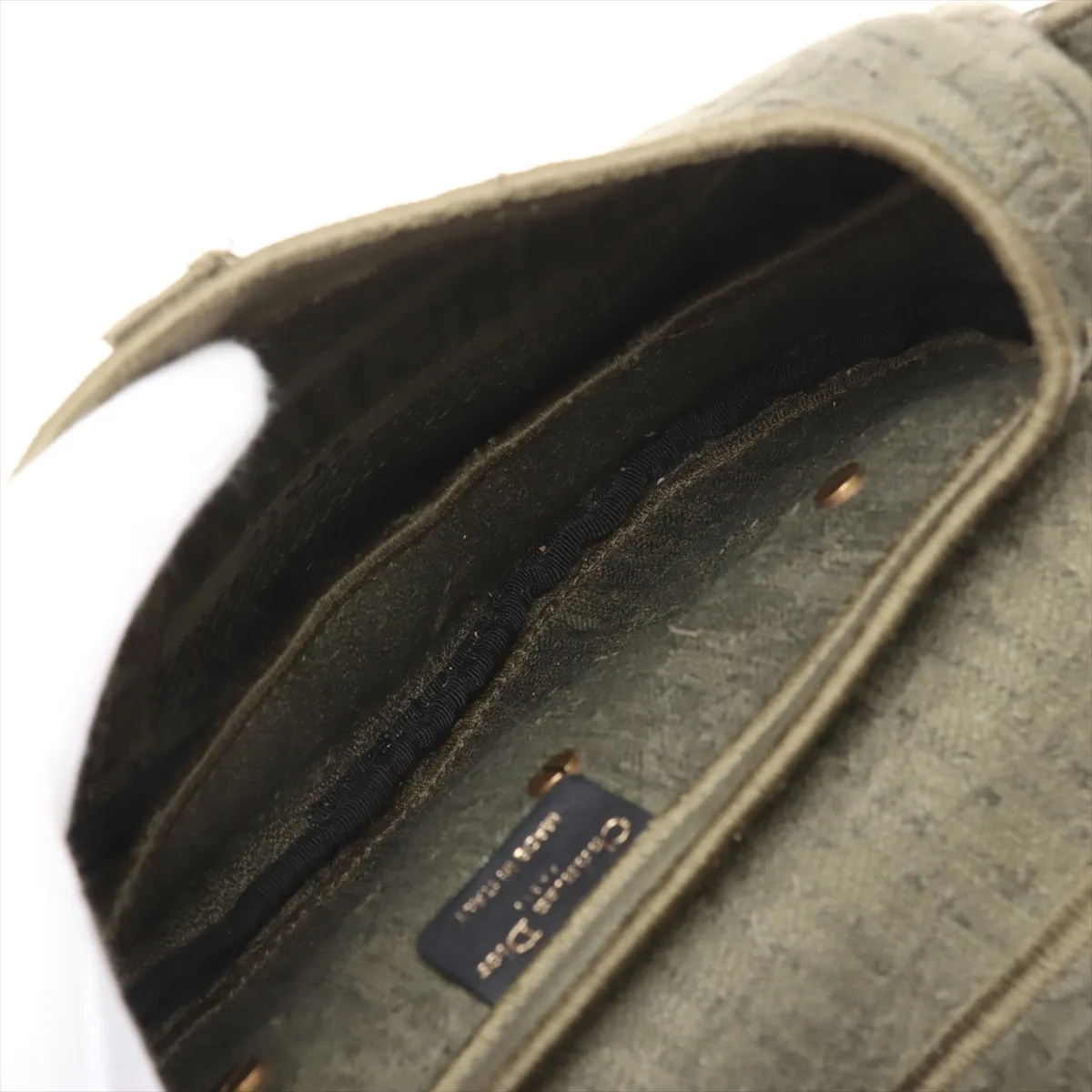Oblique Saddle Canvas 2WAY Handbag Green — view 8