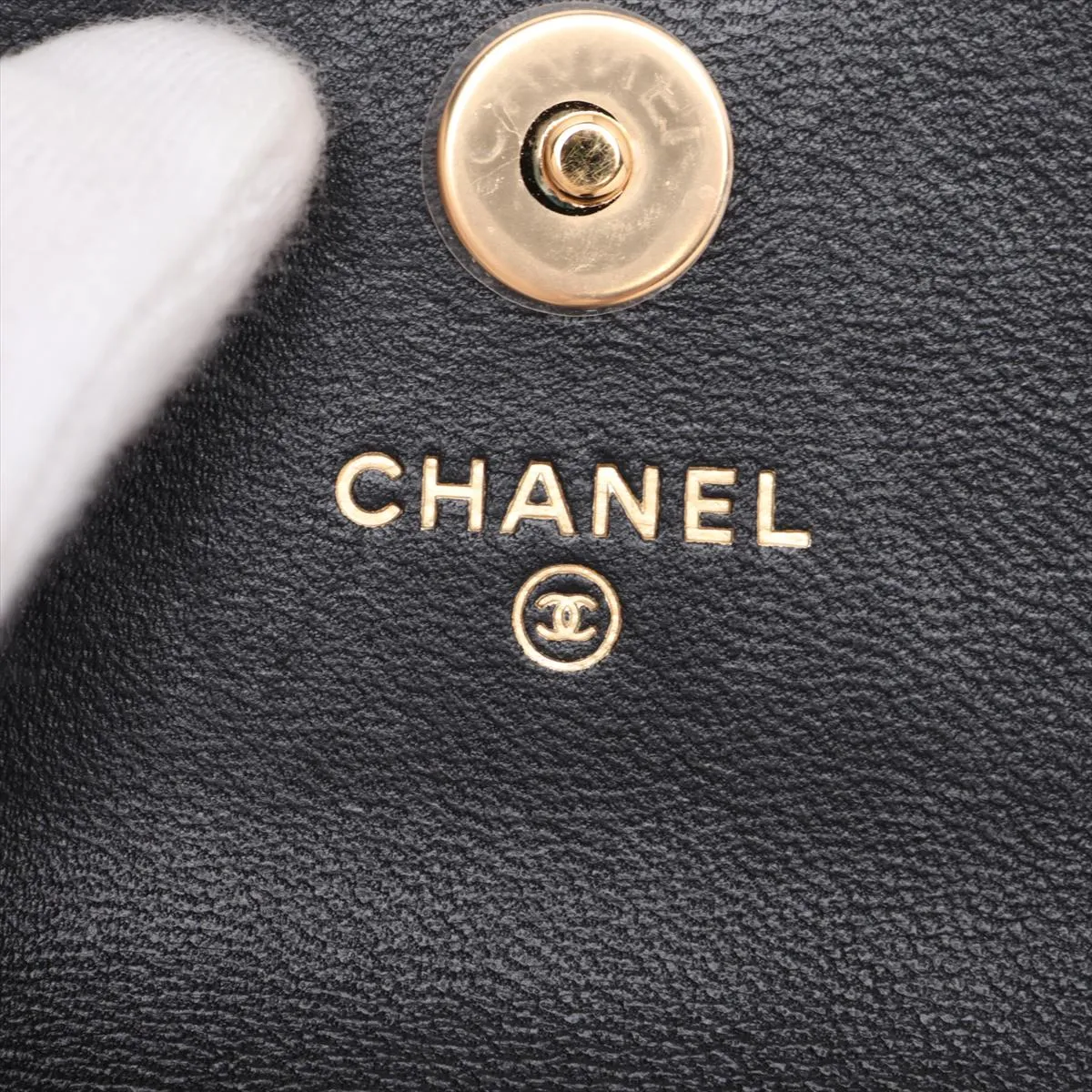 Matelassé Lambskin Chain Shoulder Bag Phone Pouch Black Gold Hardware G66L0LE5 Random Serial Number — view 7
