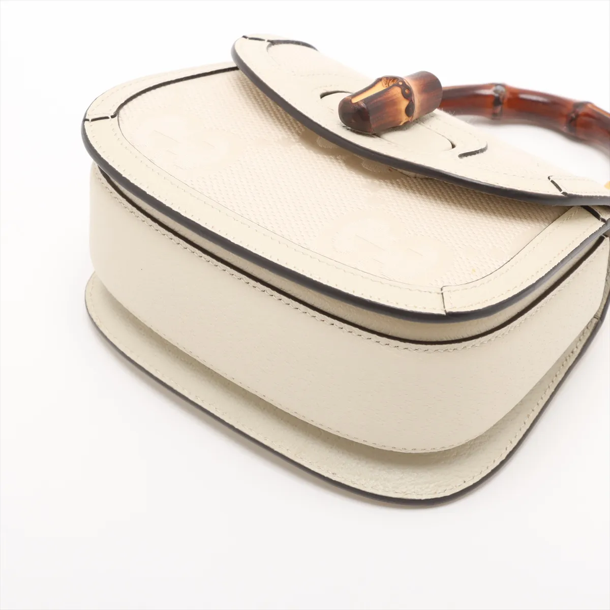 Jumbo GG Bamboo Canvas x Leather 2WAY Handbag Beige 686864 — view 3