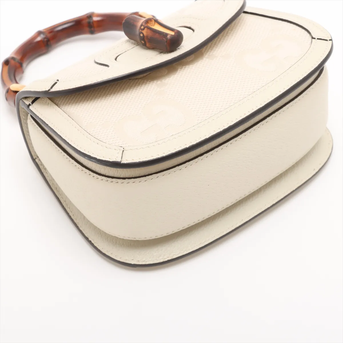 Jumbo GG Bamboo Canvas x Leather 2WAY Handbag Beige 686864 — view 4