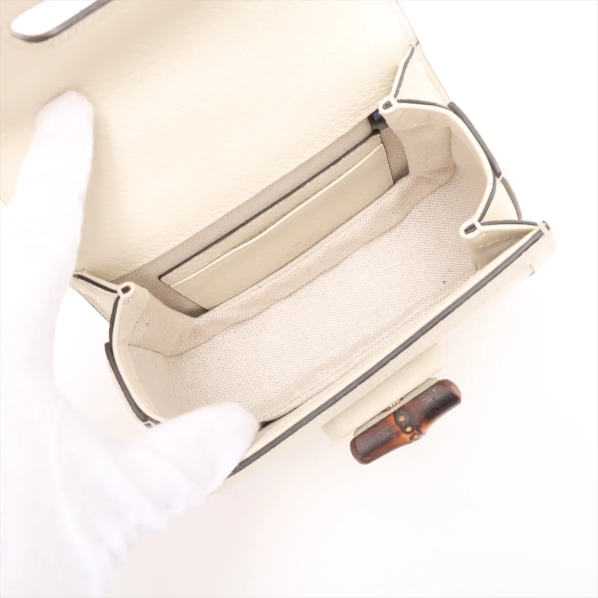 Jumbo GG Bamboo Canvas x Leather 2WAY Handbag Beige 686864 — view 8